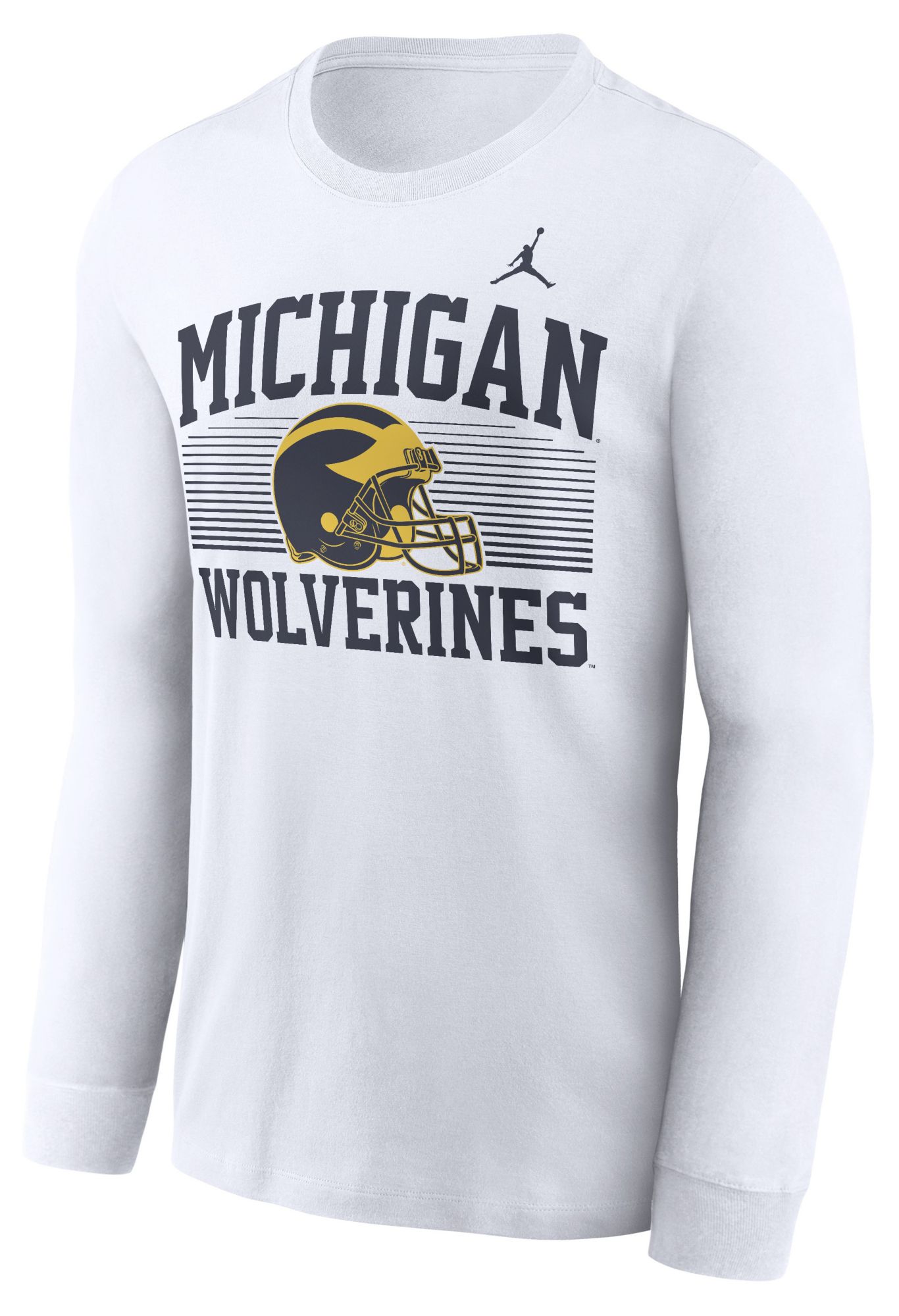 Jordan Men's Michigan Wolverines White Long Sleeve Shirt