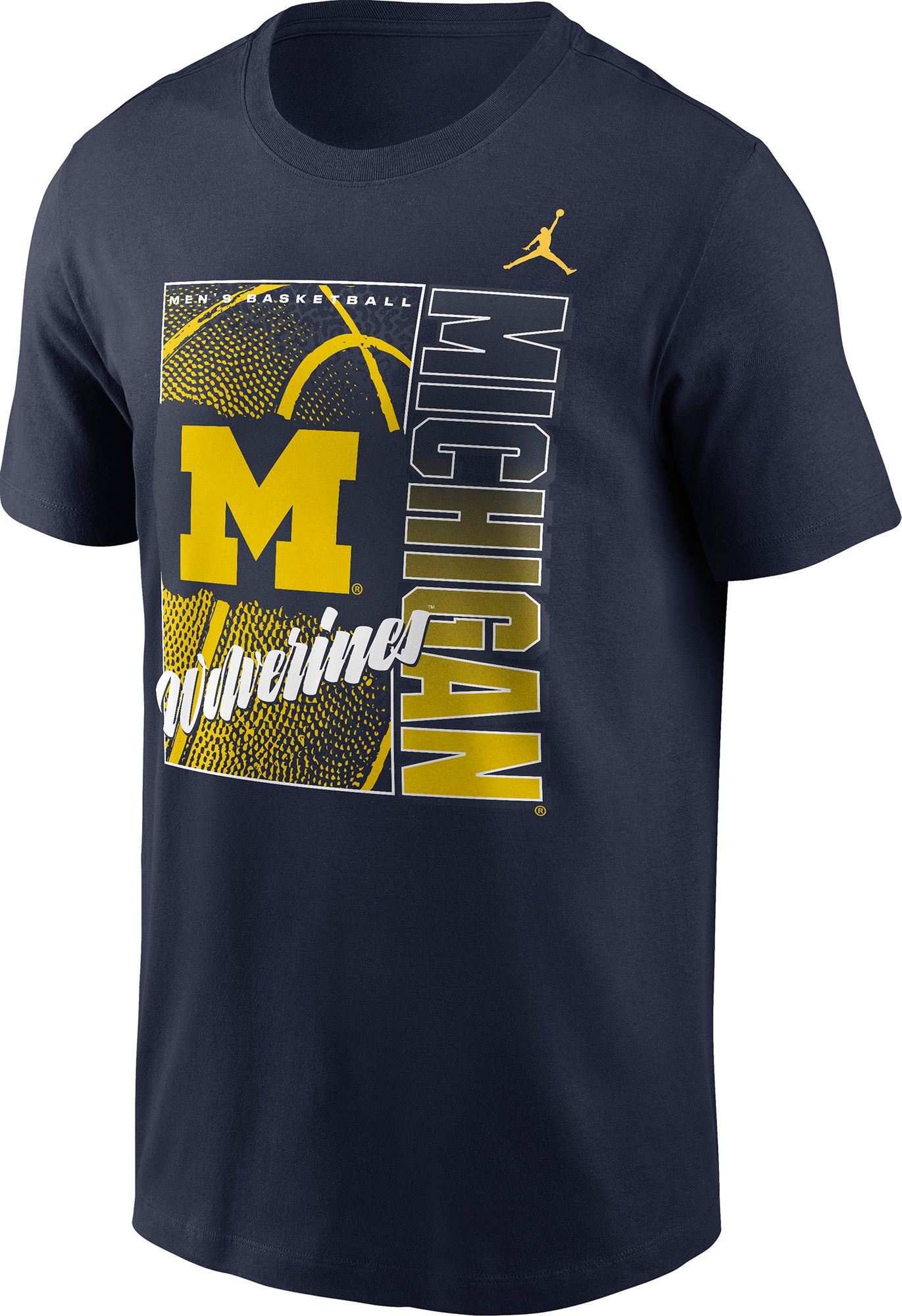 Jordan Men's Michigan Wolverines College Navy Basketball Refresh T-Shirt