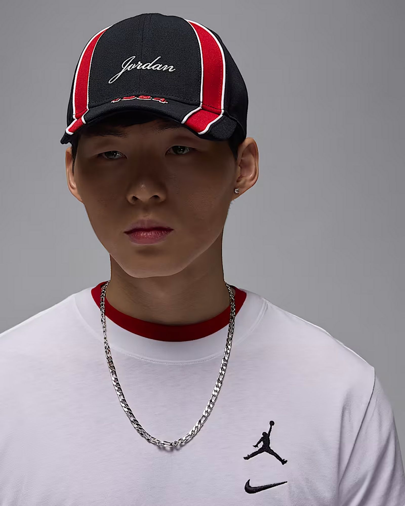 Jordan Rise Adjustable Hat, Men's, L/XL, Black/University Red