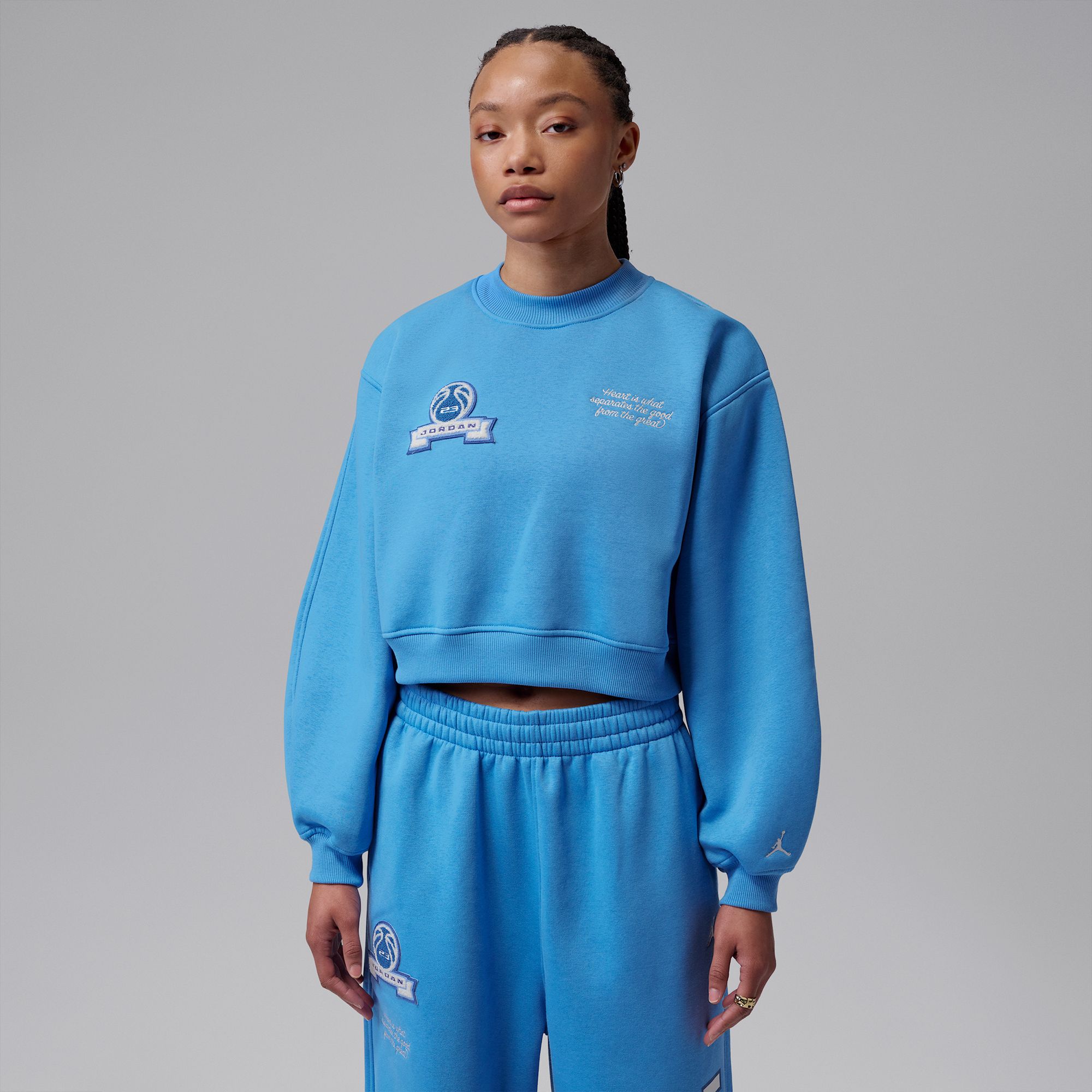 Jordan Women's Brooklyn Fleece Cropped Crew-Neck Sweatshirt