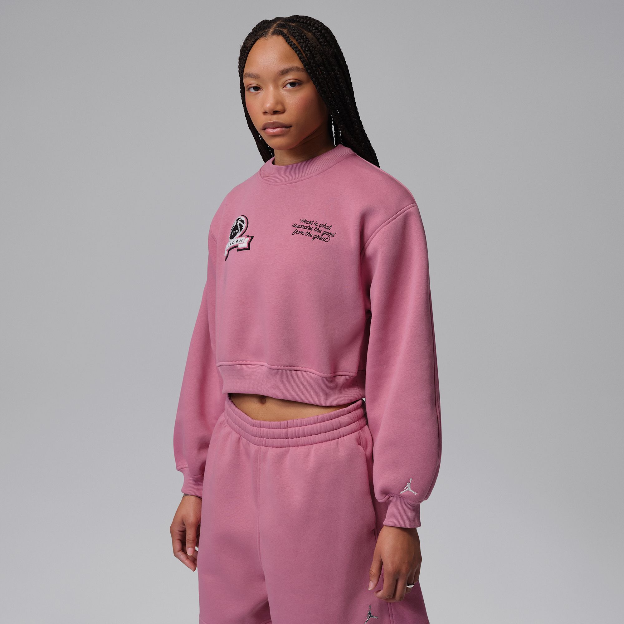 Jordan Women's Brooklyn Fleece Cropped Crew-Neck Sweatshirt