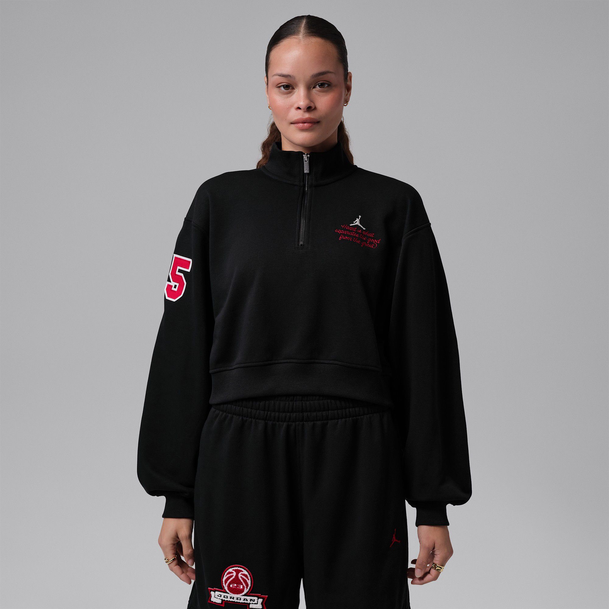 Jordan Women's Brooklyn Fleece Cropped 1/4-Zip Top