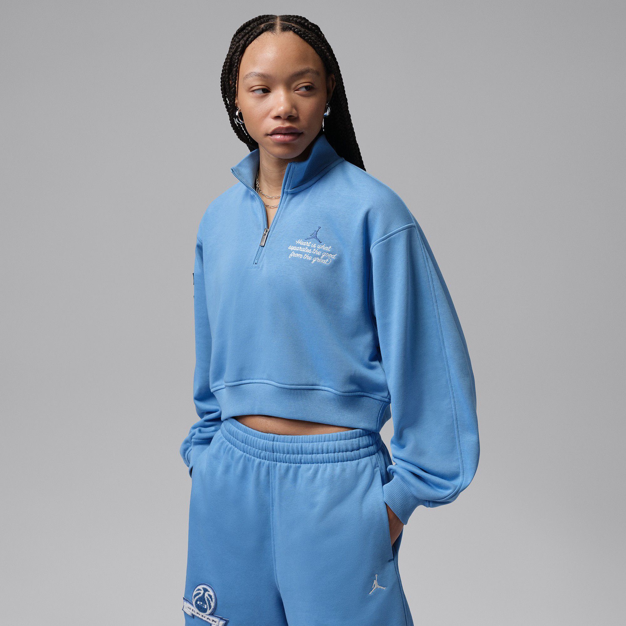Jordan Women's Brooklyn Fleece Cropped 1/4-Zip Top