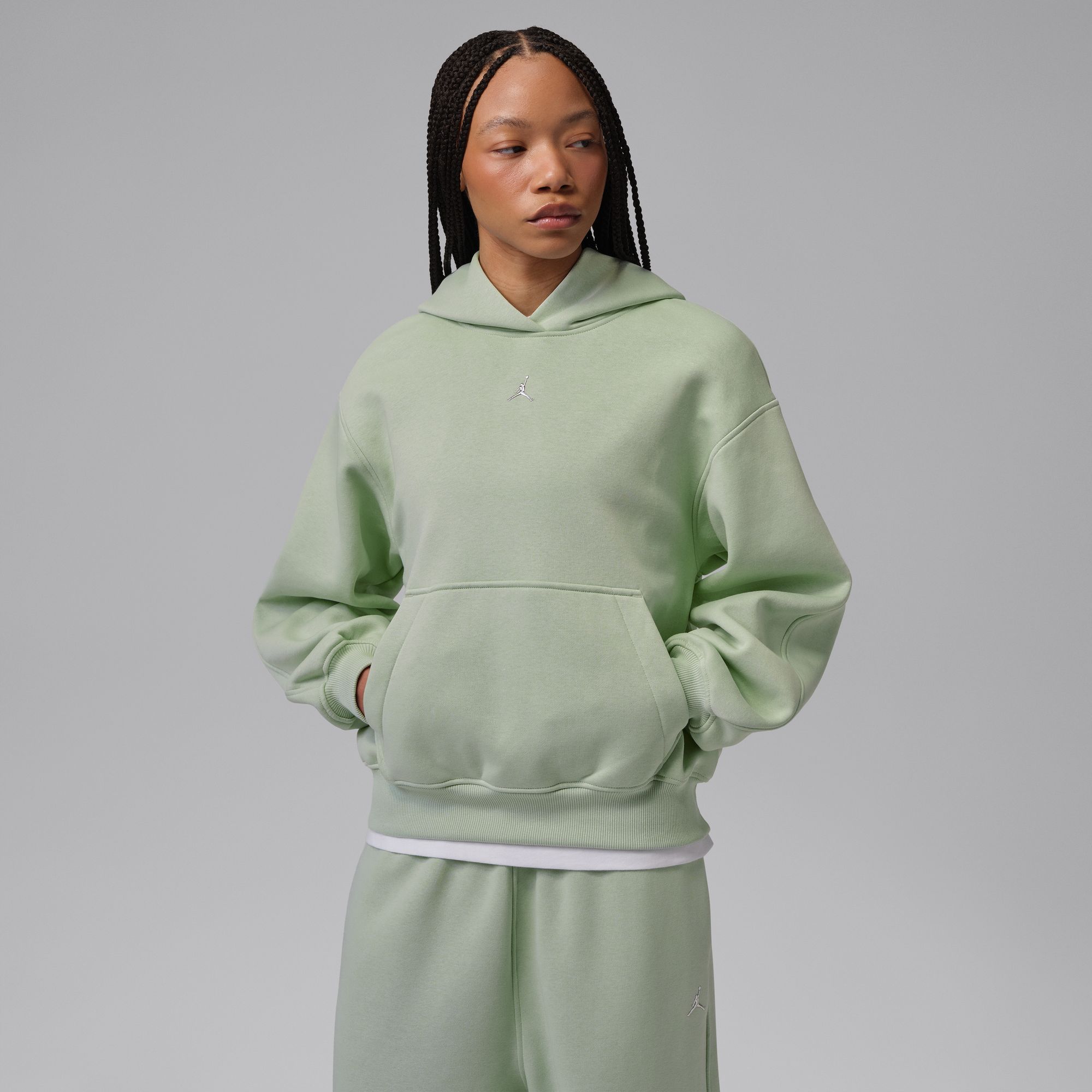 Jordan Women's Brooklyn Pullover Hoodie, Medium, Pistachio Frost