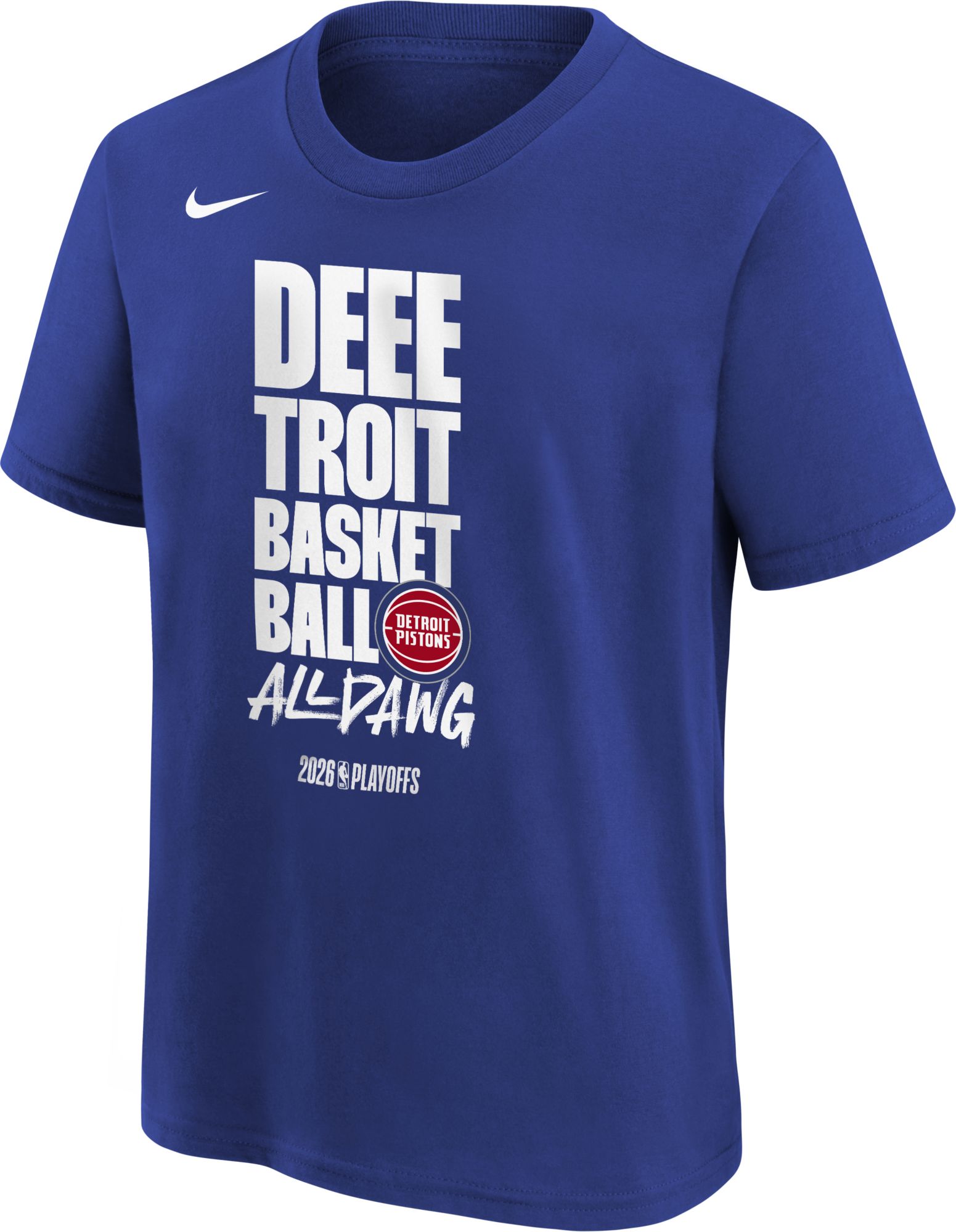 Nike Youth 'DEEETROIT BASKETBALL ALL DAWG' 2025-26 NBA Playoffs Detroit Pistons Mantra T-Shirt