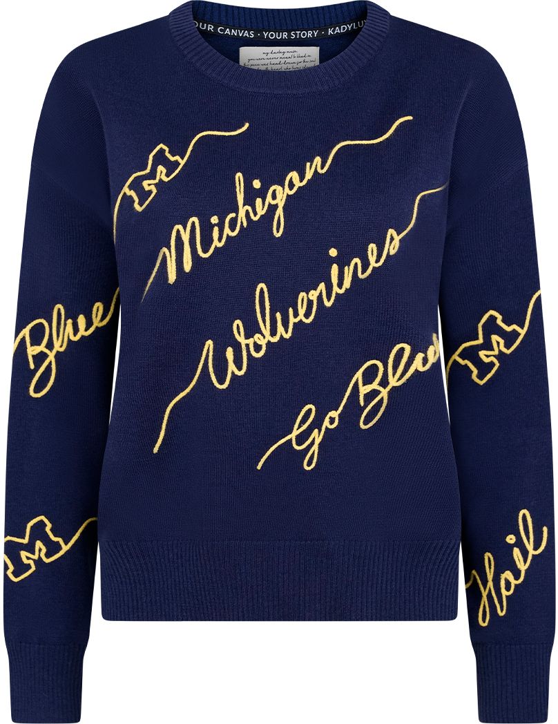 KADYLUXE Women's Michigan Wolverines Love Letter Sweater