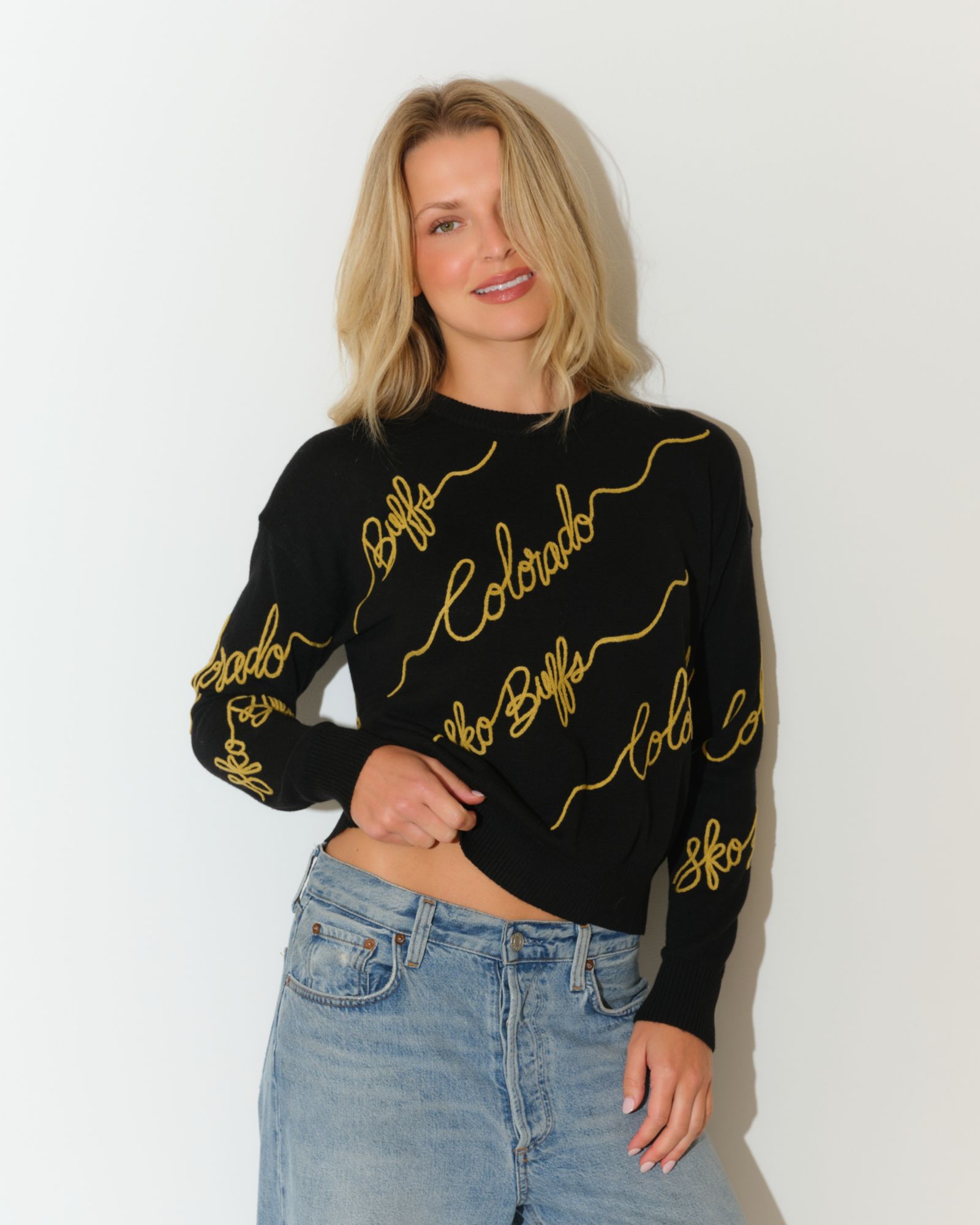 KADYLUXE Women's Colorado Buffaloes Love Letter Sweater