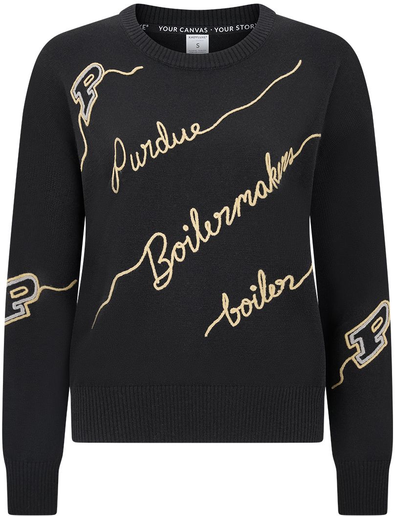 KADYLUXE Women's Purdue Boilermakers Love Letter Sweater