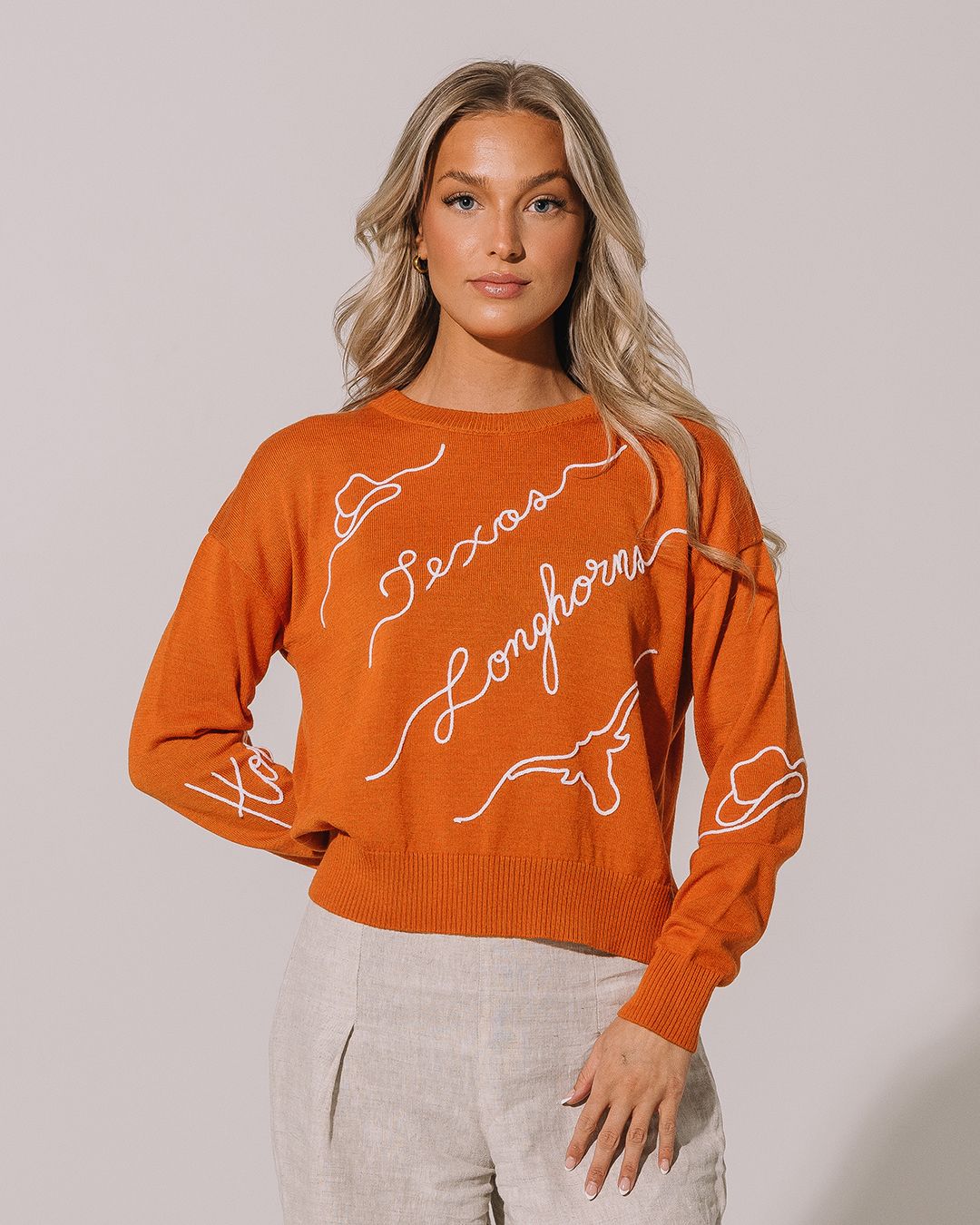 KADYLUXE Women's Texas Longhorns Love Letter Sweater