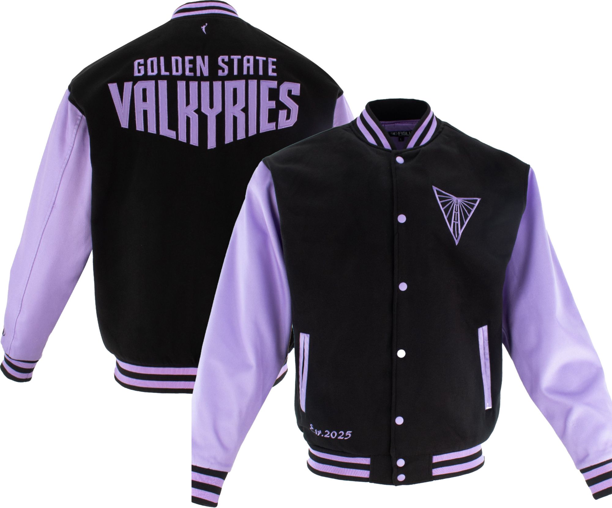 FISLL Unisex Golden State Valkyries Black Varsity Jacket