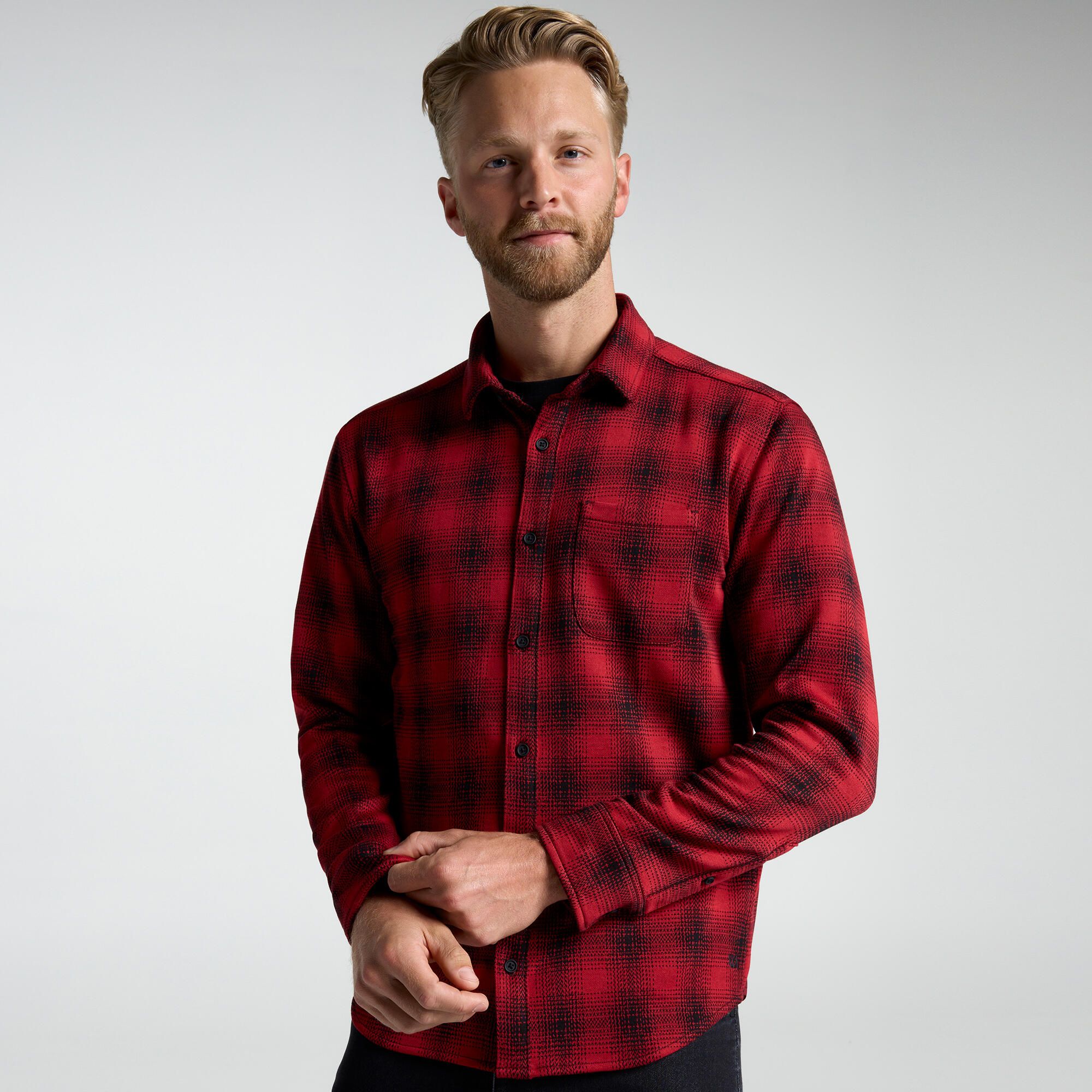 VRST Men's Long Sleeve Winter Plaid Button-Up Shirt