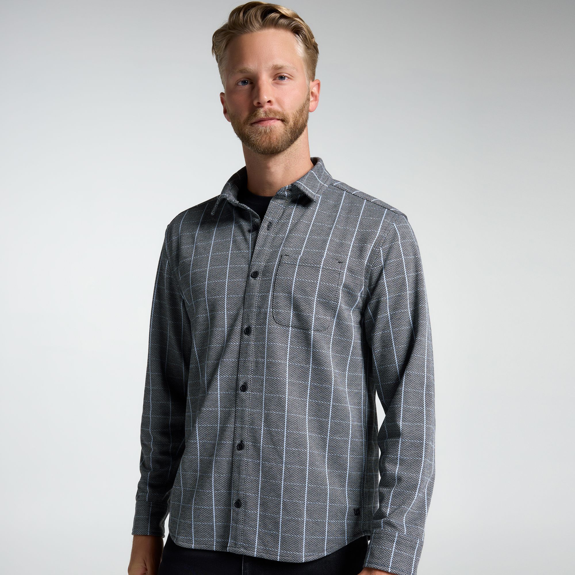 VRST Men's Long Sleeve Winter Plaid Button-Up Shirt