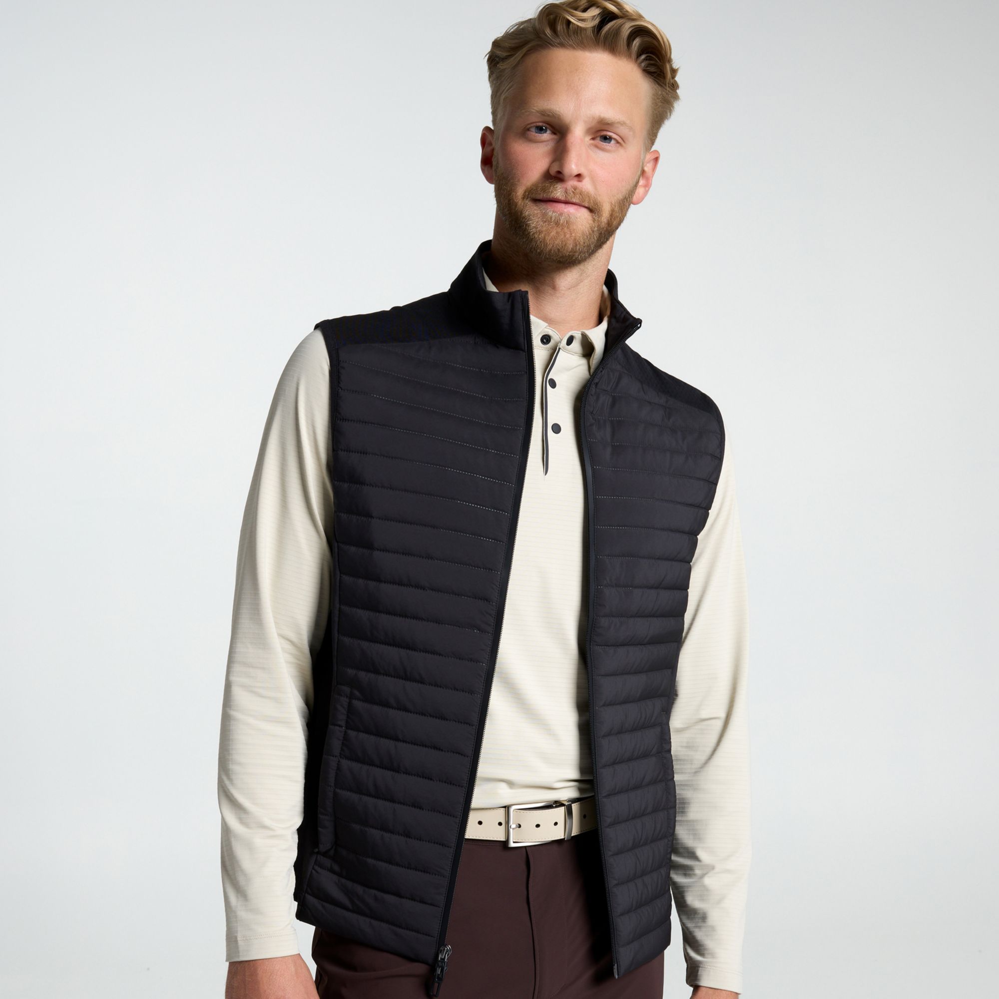 VRST Men's Hybrid Vest, Large, Pure Black