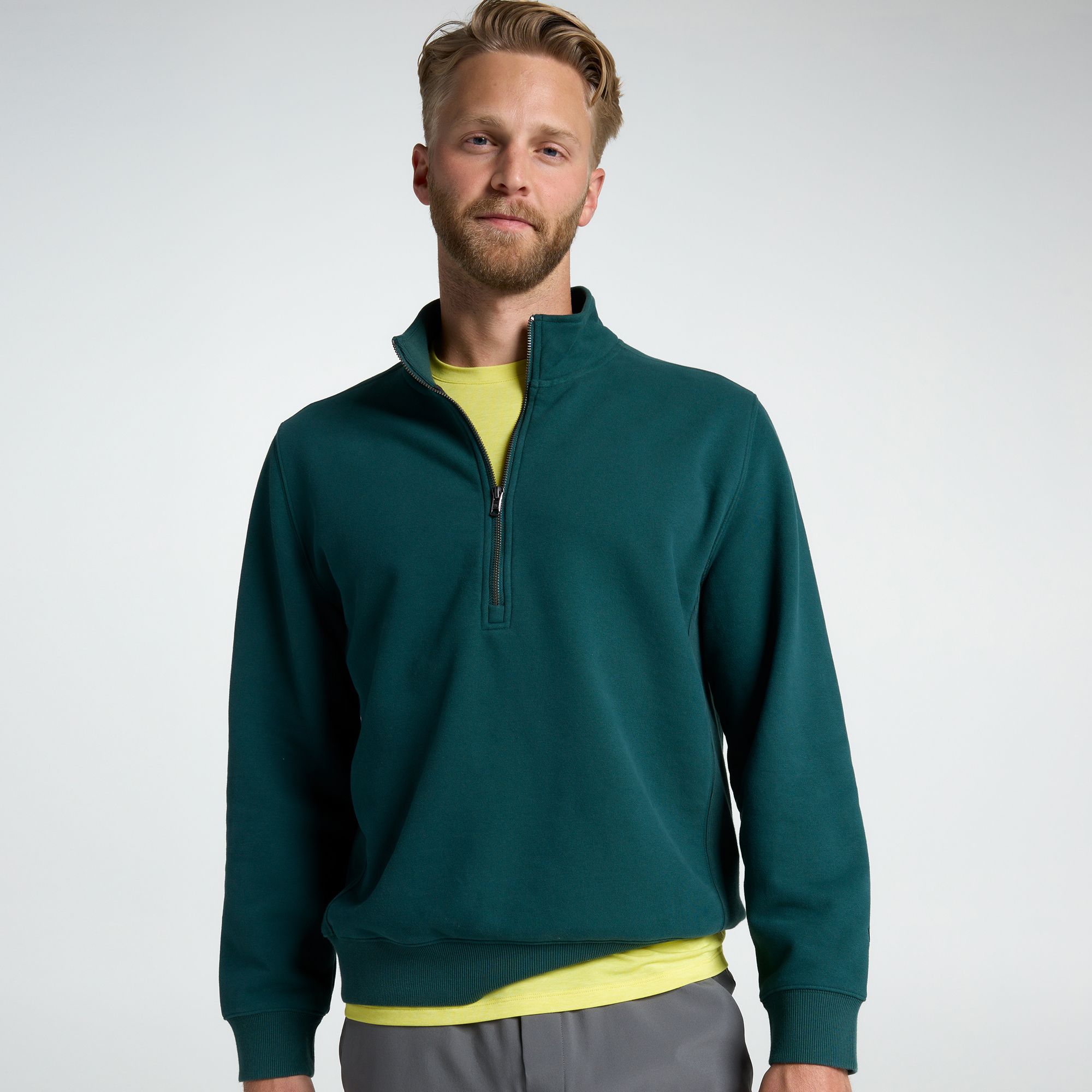 VRST Men's Pinnacle Scuba Washed 1/4 Zip, XL, Evergreen Glade