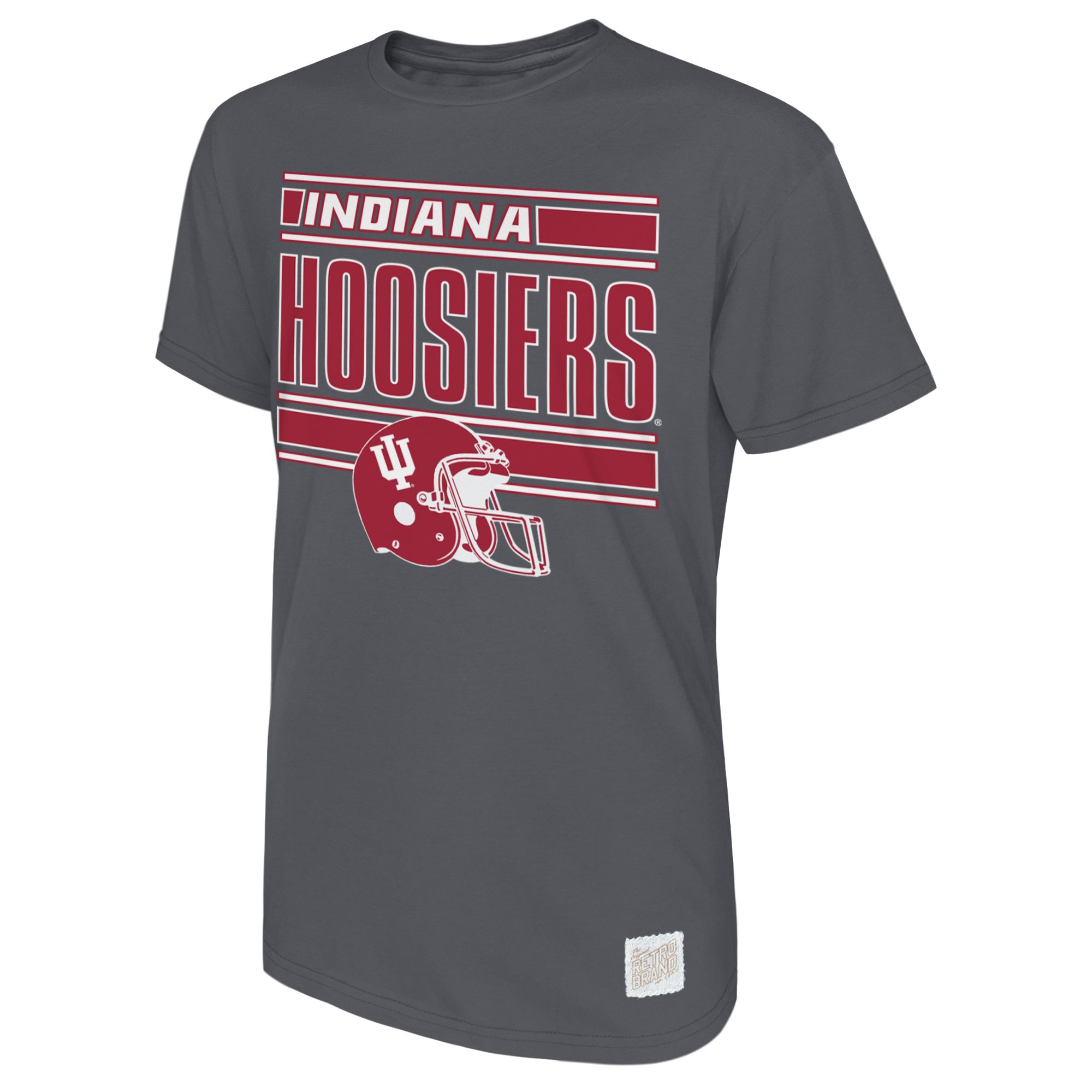 Retro Brand Men's Indiana Hoosiers Charcoal Football T-Shirt