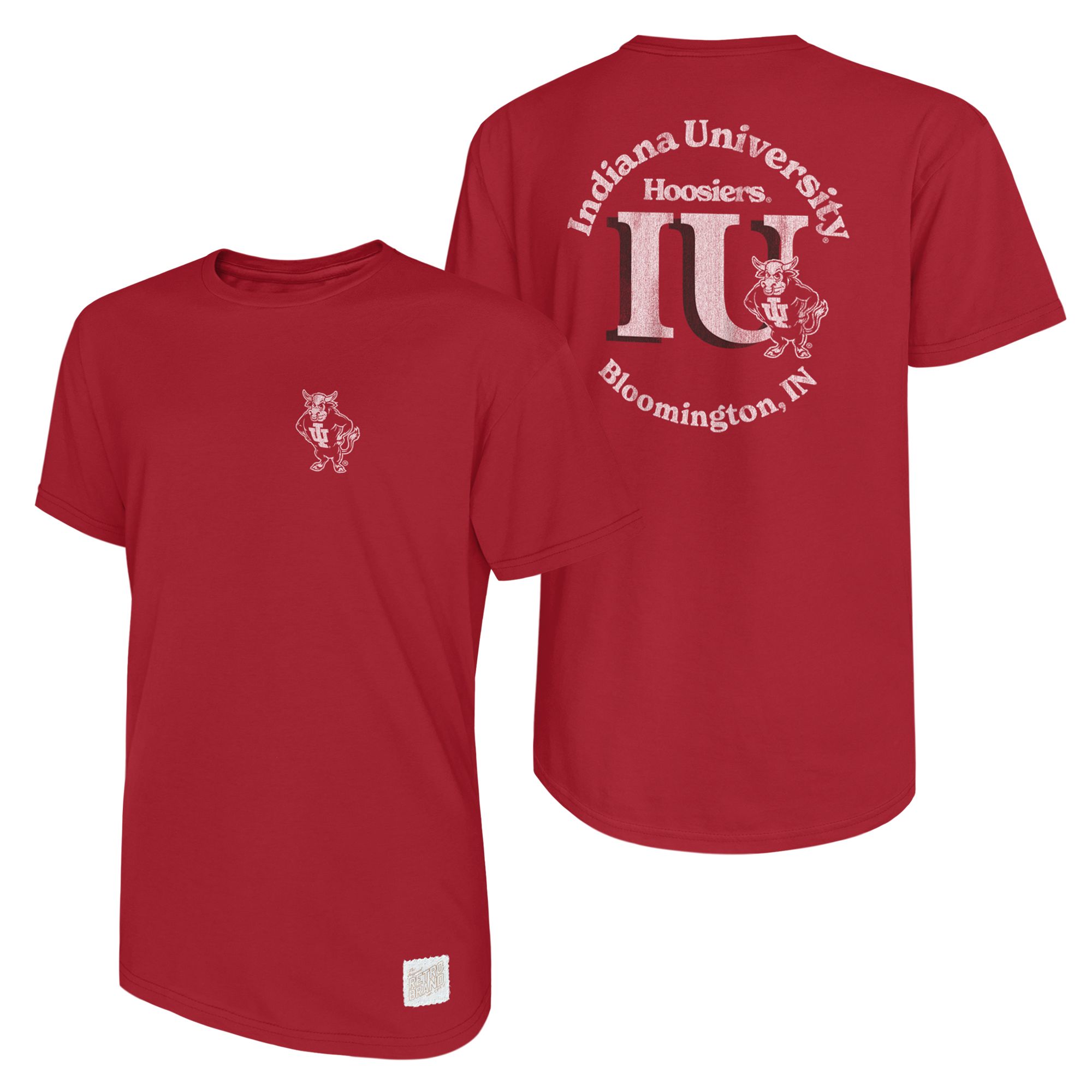 Retro Brand Men's Indiana Hoosiers Red Back Hit T-Shirt