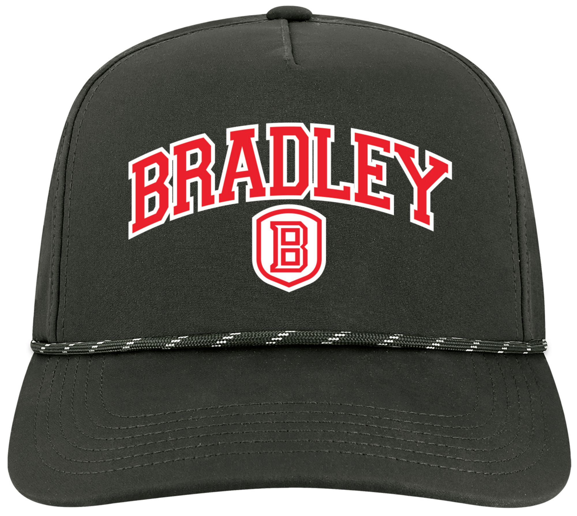 League-Legacy Adult Bradley Braves Black Arch Logo Caddy Adjustable Hat