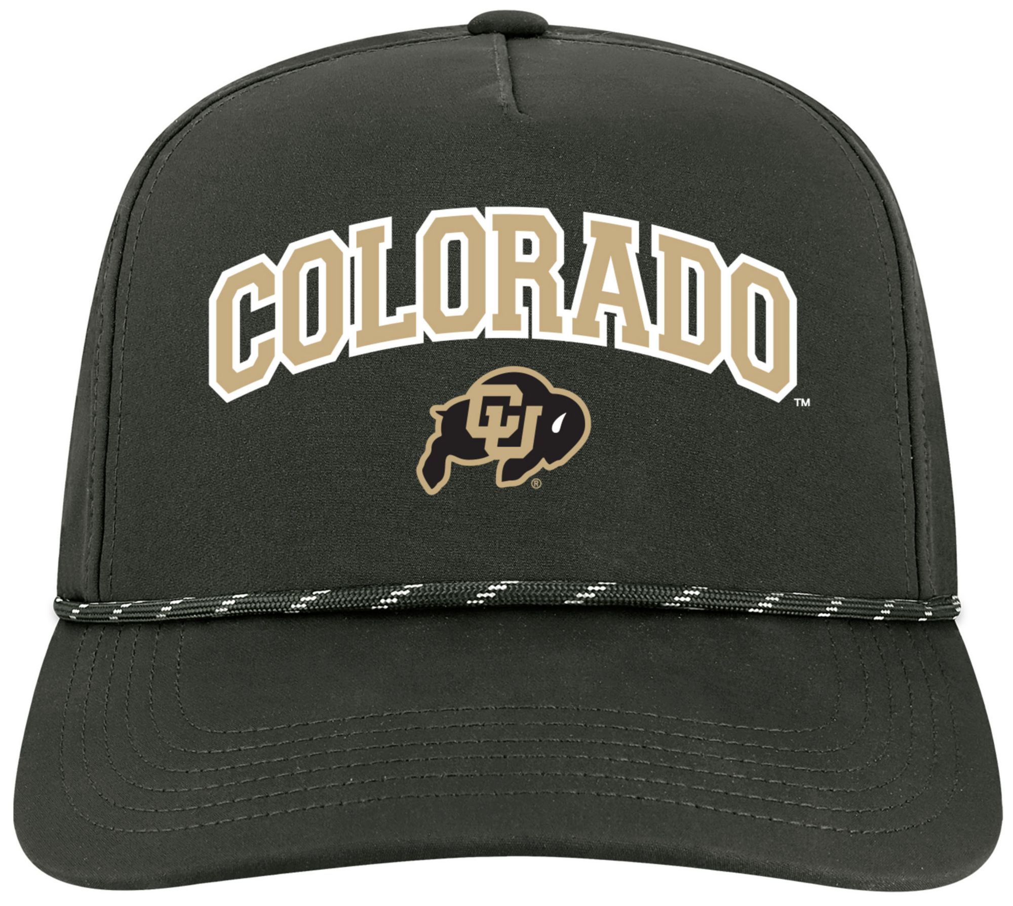 League-Legacy Adult Colorado Buffaloes Black Arch Logo Caddy Adjustable Hat, Men's