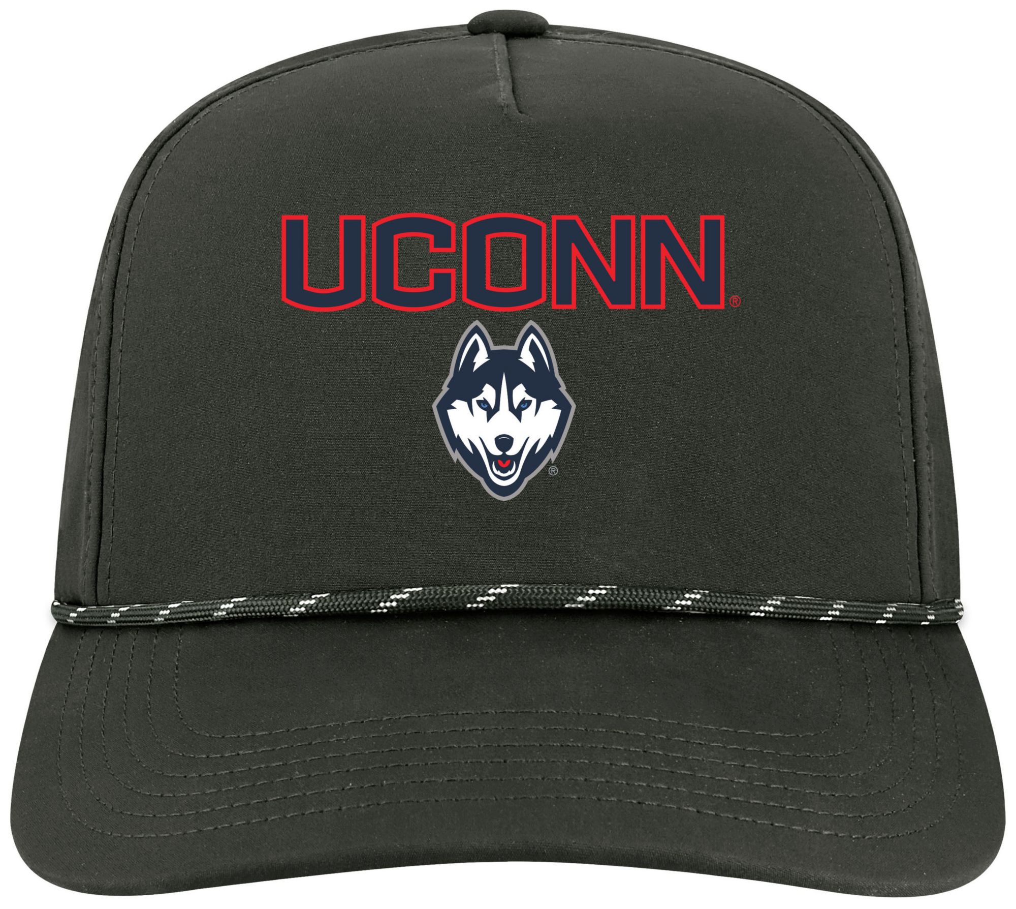 League-Legacy Adult UConn Huskies Black Arch Logo Caddy Adjustable Hat