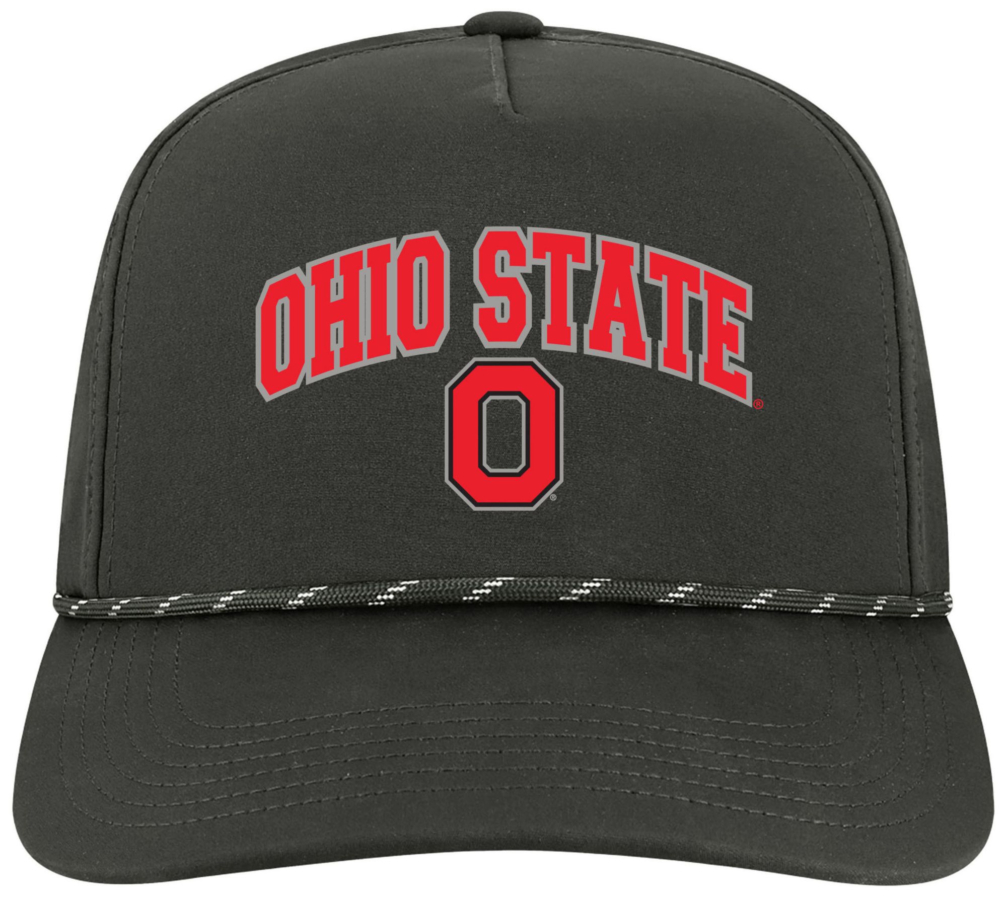 League-Legacy Adult Ohio State Buckeyes Black Arch Logo Caddy Adjustable Hat