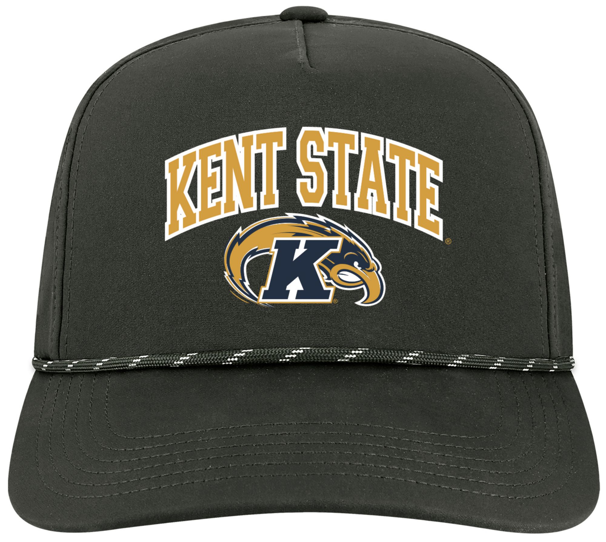 League-Legacy Adult Kent State Golden Flashes Black Arch Logo Caddy Adjustable Hat