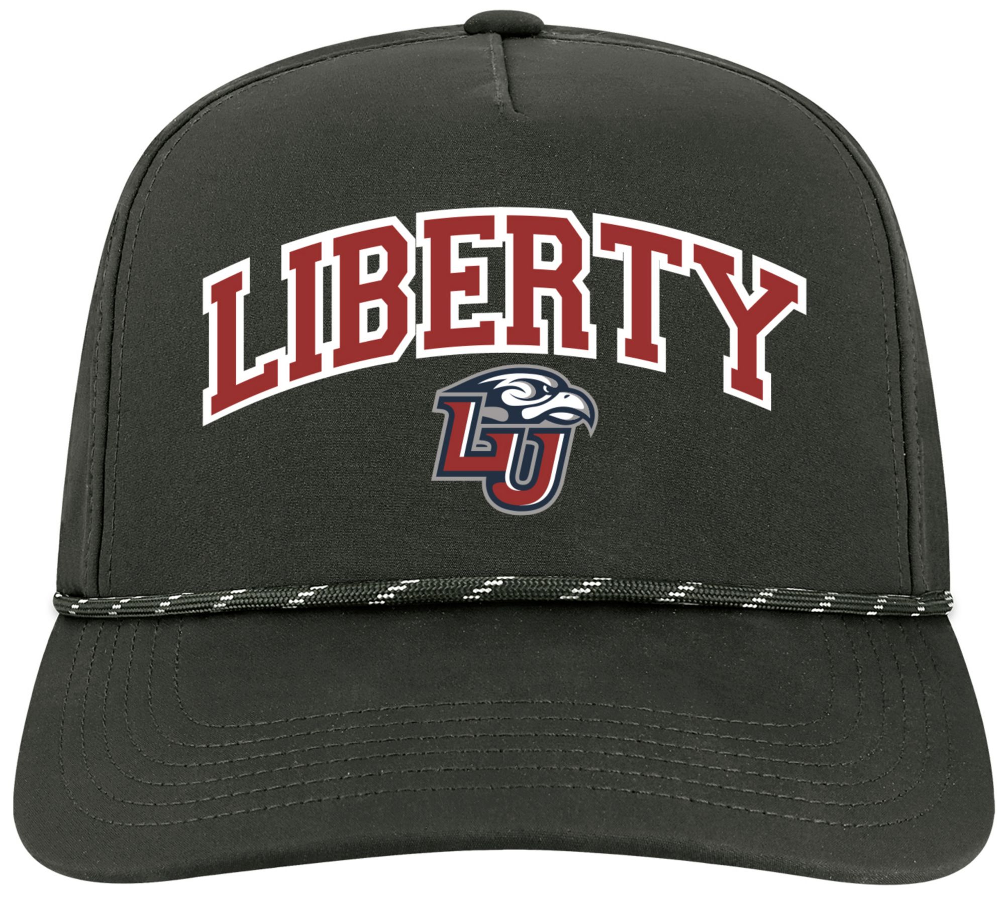 League-Legacy Adult Liberty Flames Black Arch Logo Caddy Adjustable Hat