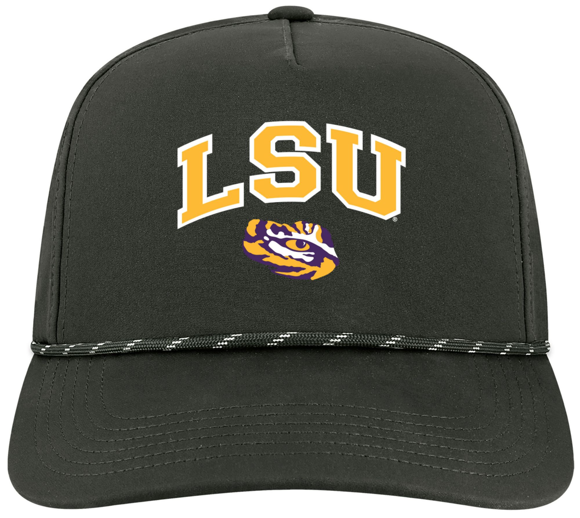 League-Legacy Adult LSU Tigers Black Arch Logo Caddy Adjustable Hat