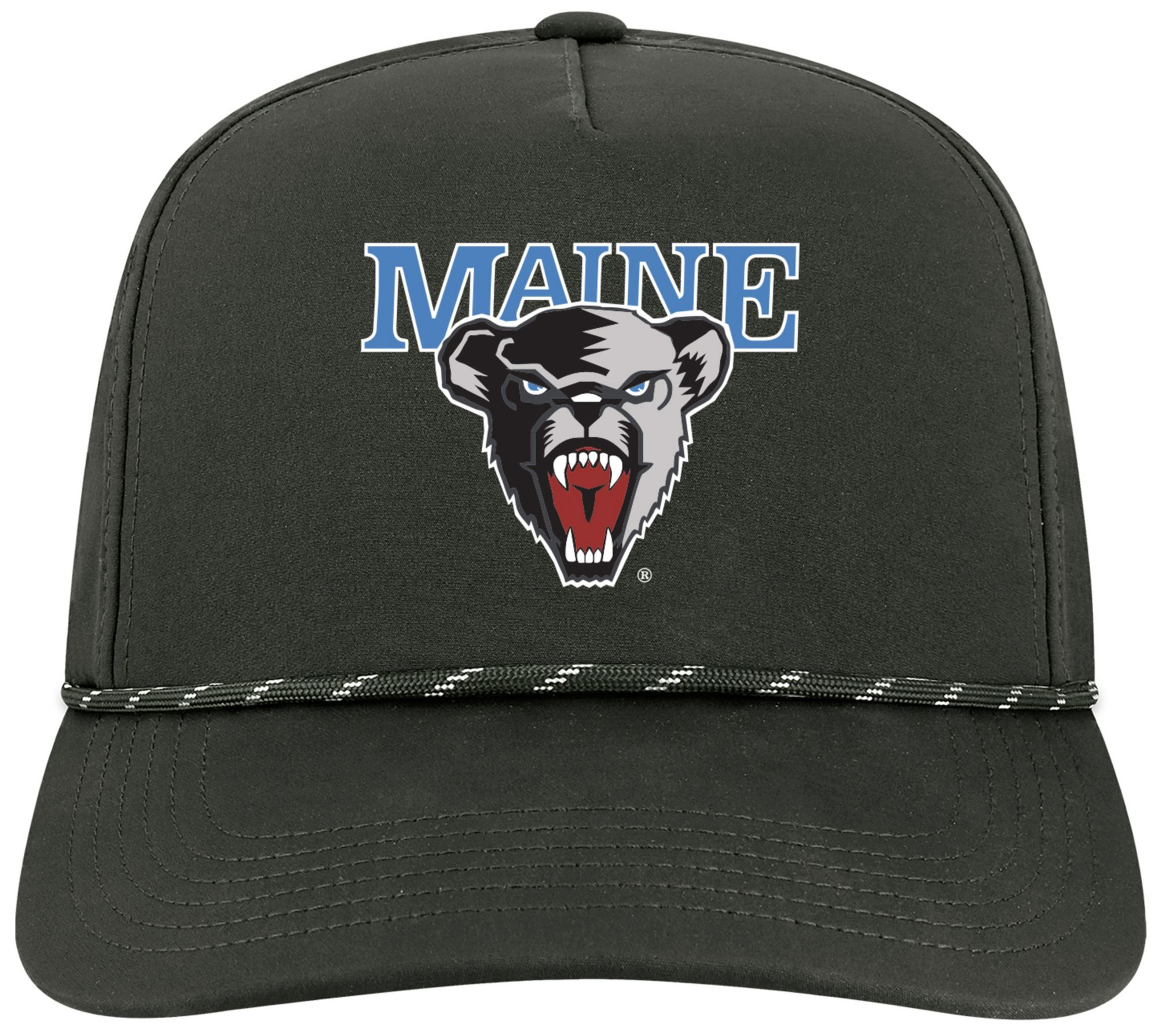 League-Legacy Adult Maine Black Bears Black Arch Logo Caddy Adjustable Hat