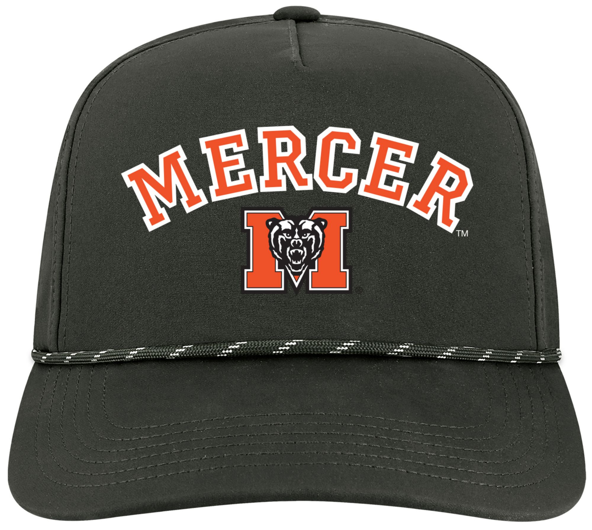 League-Legacy Adult Mercer Bears Black Arch Logo Caddy Adjustable Hat
