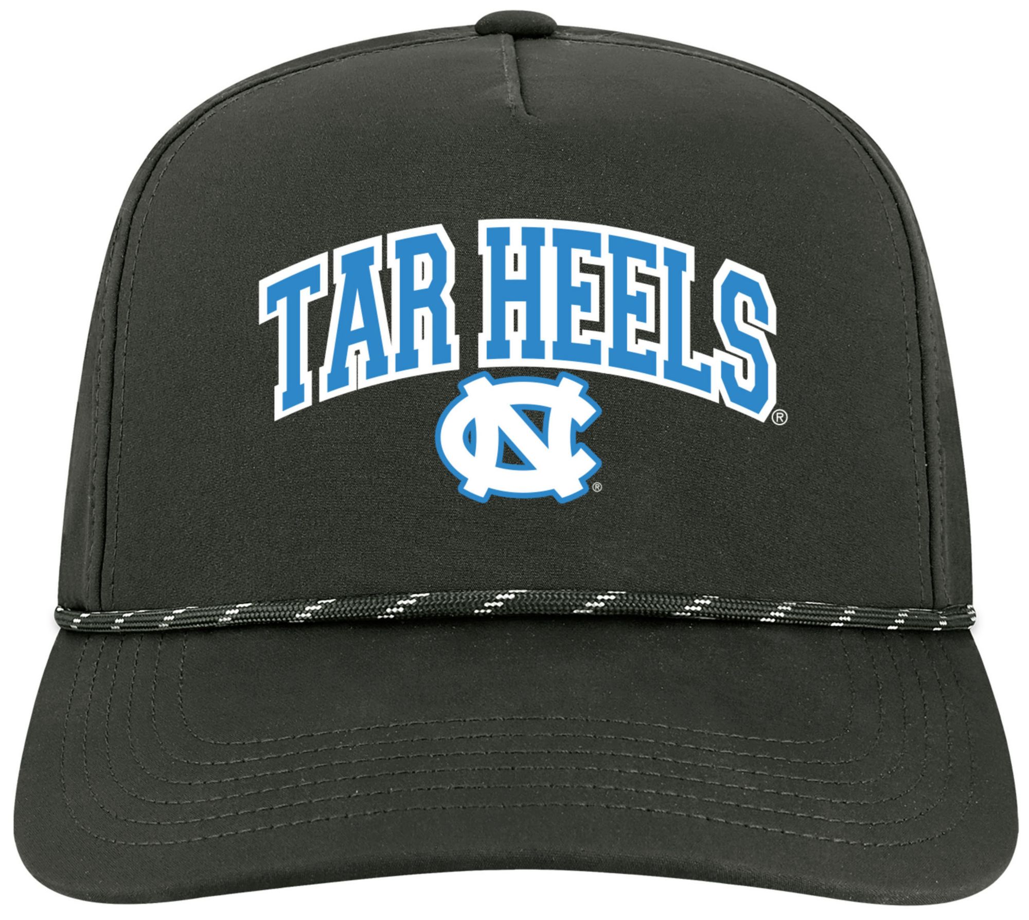League-Legacy Adult North Carolina Tar Heels Black Arch Logo Caddy Adjustable Hat