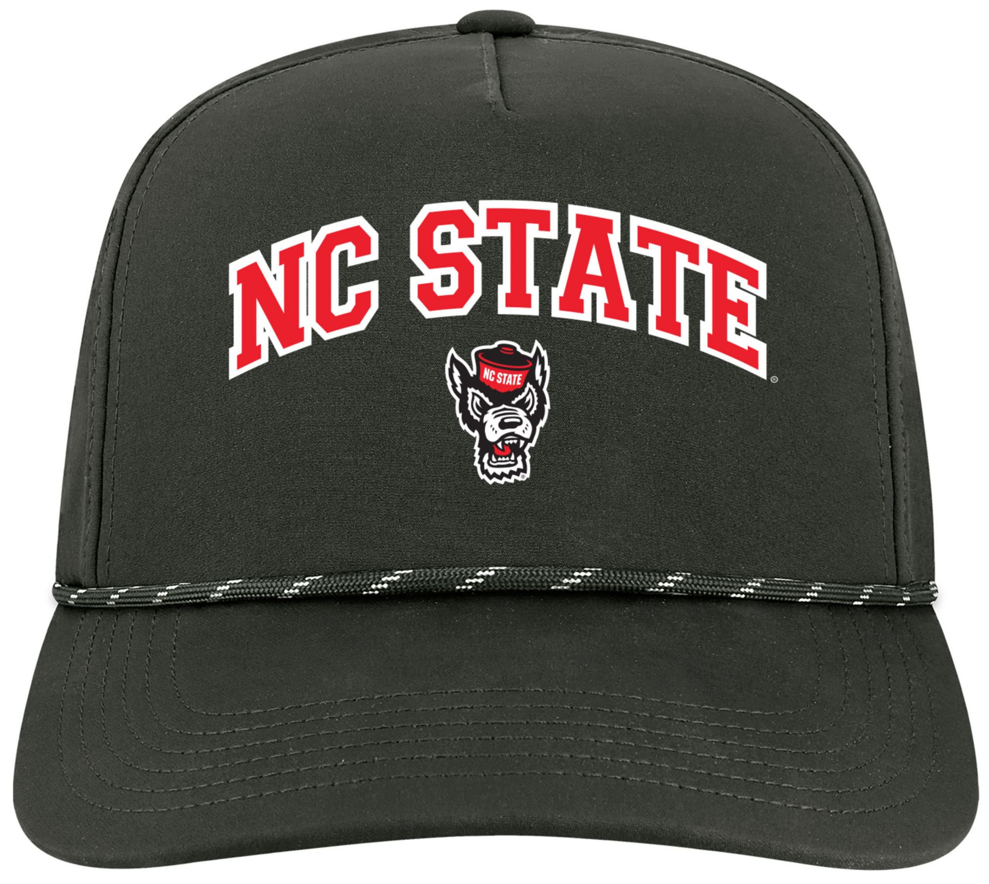 League-Legacy Adult NC State Wolfpack Black Arch Logo Caddy Adjustable Hat