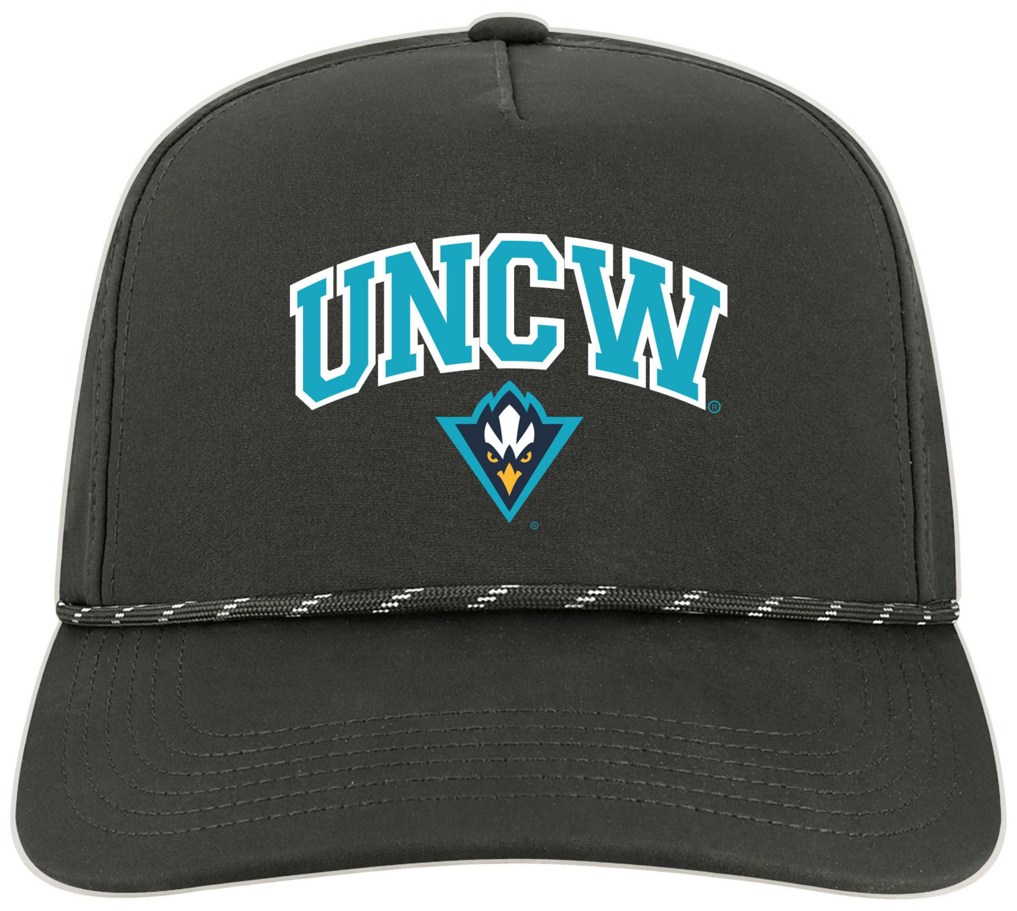 League-Legacy Adult UNC-Wilmington  Seahawks Black Arch Logo Caddy Adjustable Hat