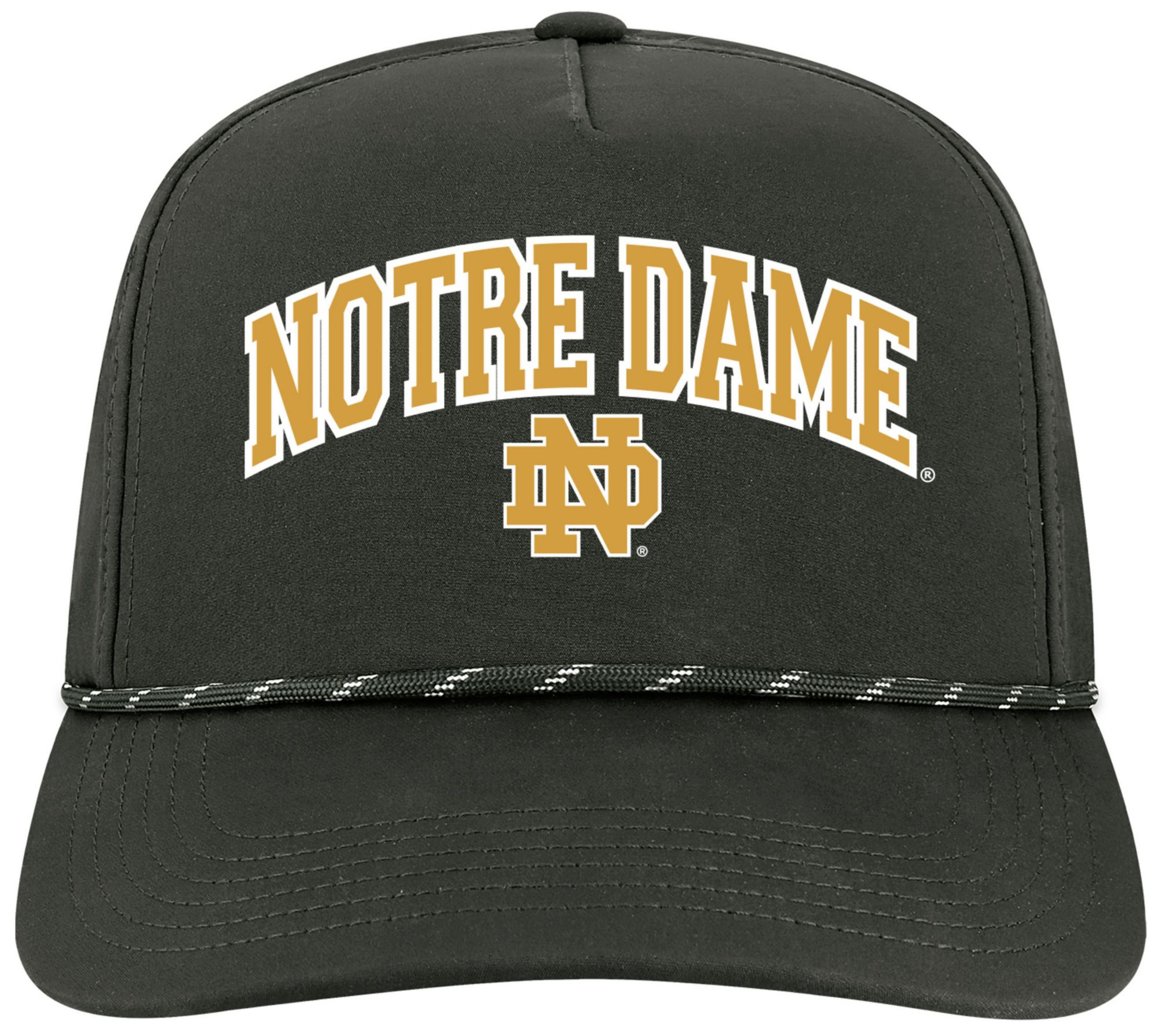 League-Legacy Adult Notre Dame Fighting Irish Black Arch Logo Caddy Adjustable Hat