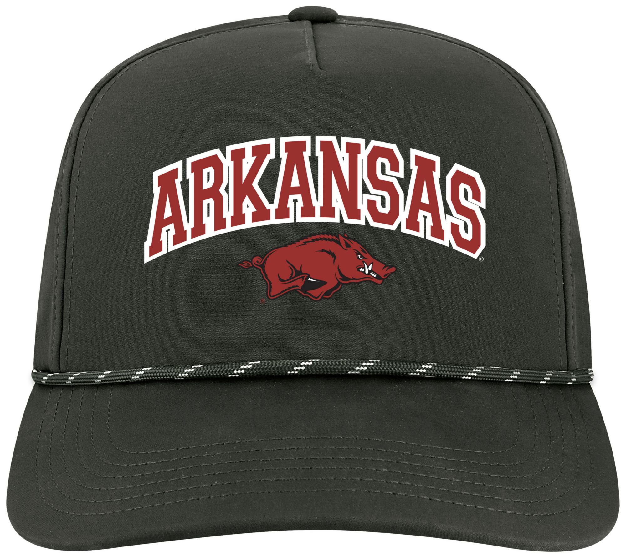 League-Legacy Adult Arkansas Razorbacks Black Arch Logo Caddy Adjustable Hat