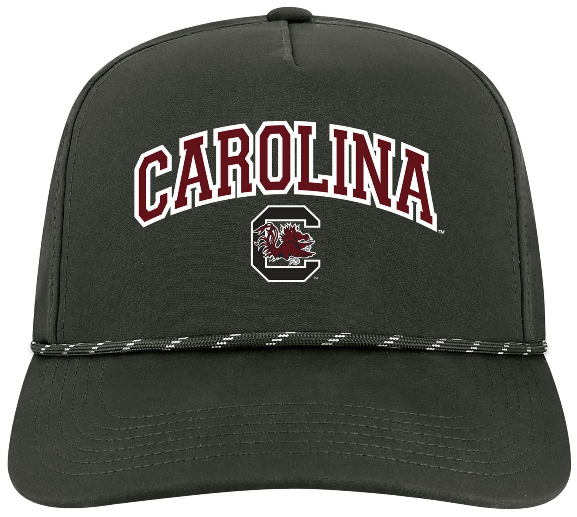 League-Legacy Adult South Carolina Gamecocks Black Arch Logo Caddy Adjustable Hat