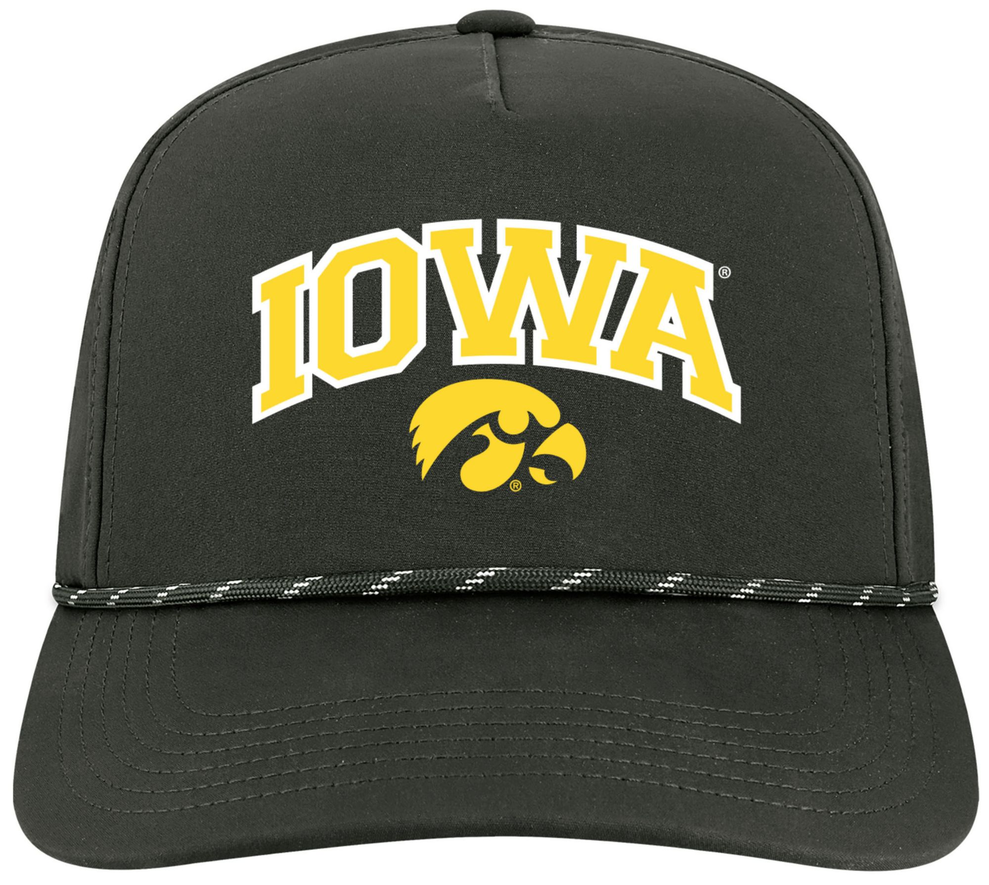League-Legacy Adult Iowa Hawkeyes Black Arch Logo Caddy Adjustable Hat