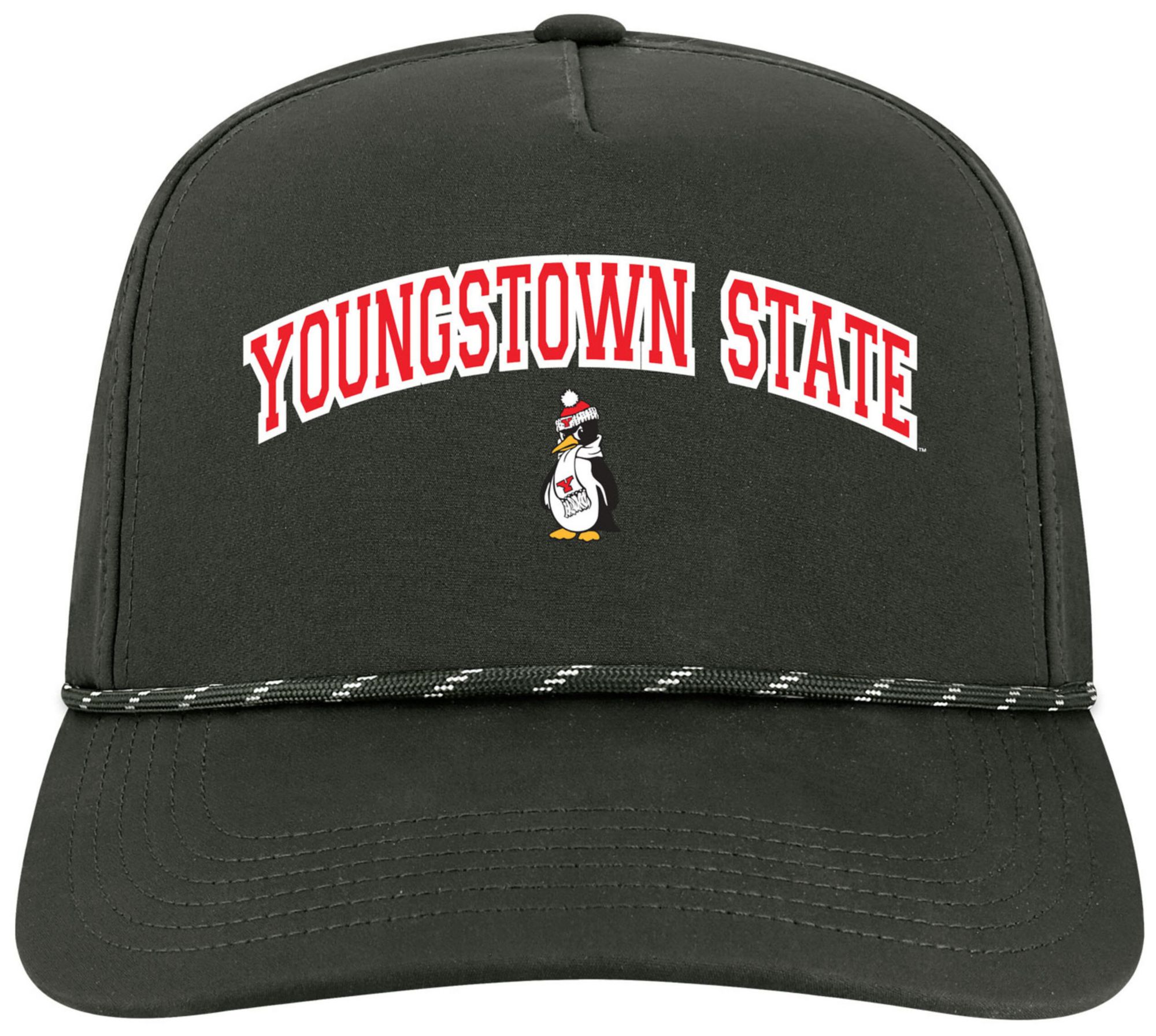 League-Legacy Adult Youngstown State Penguins Black Arch Logo Caddy Adjustable Hat