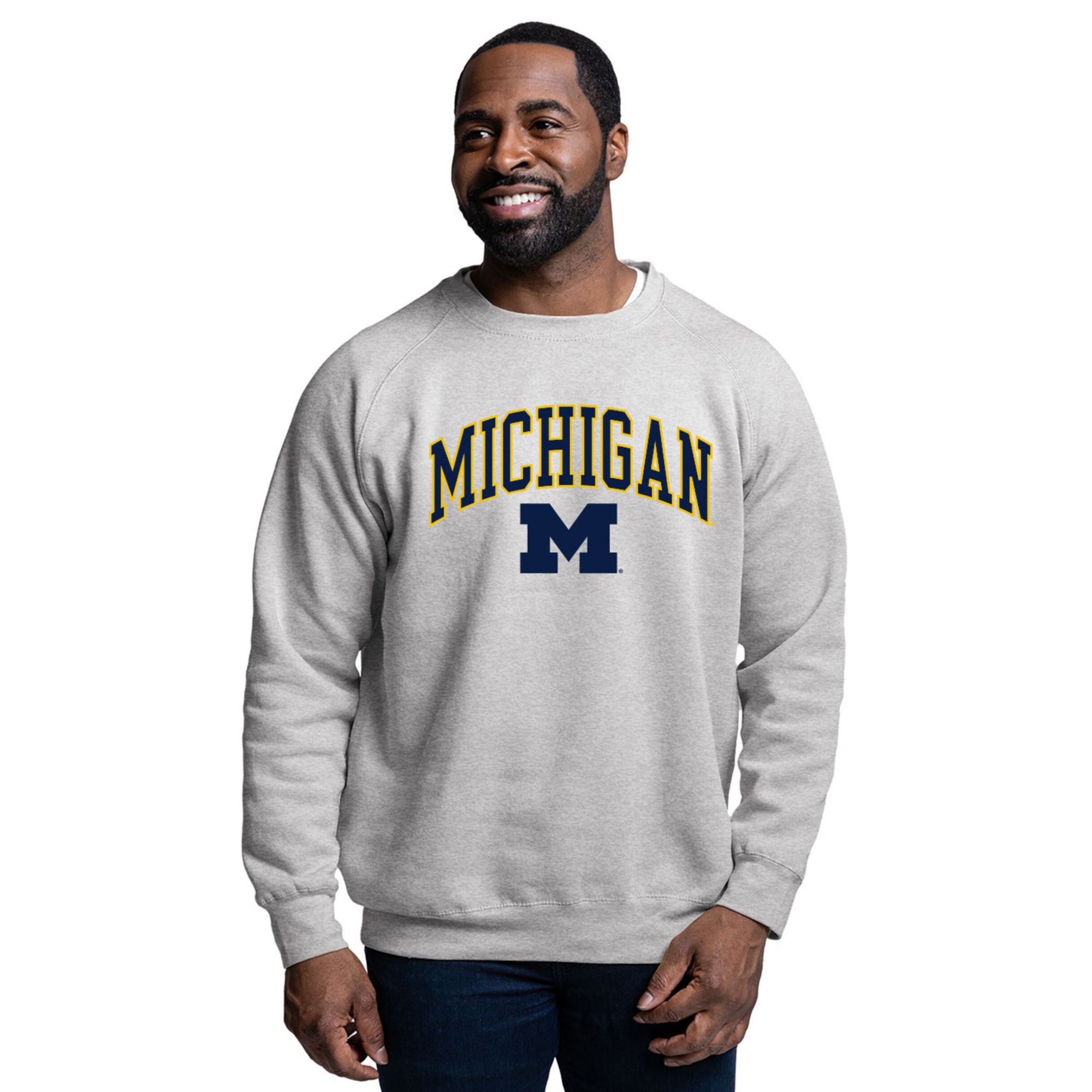League-Legacy Men's Michigan Wolverines Essentials Fleece Crewneck Sweatshirt