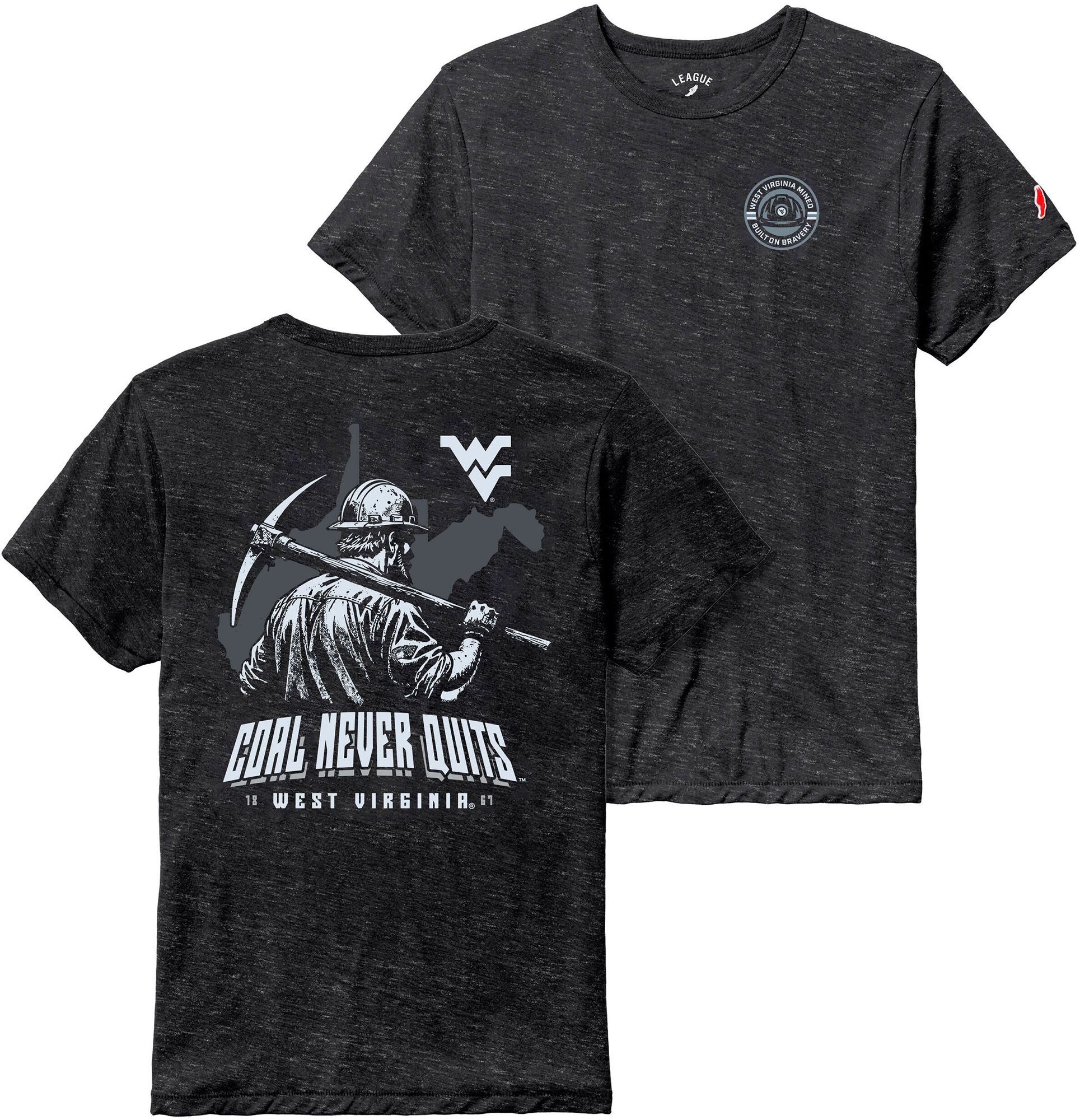 League-Legacy Men's West Virginia Mountaineers Black Never Quits T-Shirt
