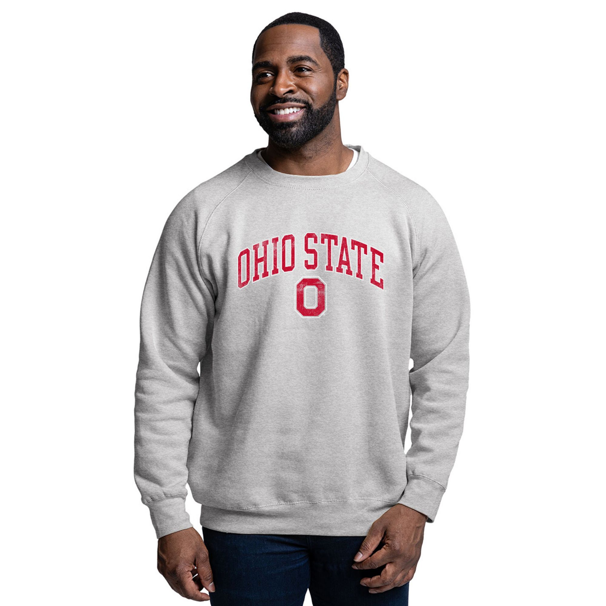League-Legacy Men's Ohio State Buckeyes Essentials Fleece Crewneck Sweatshirt