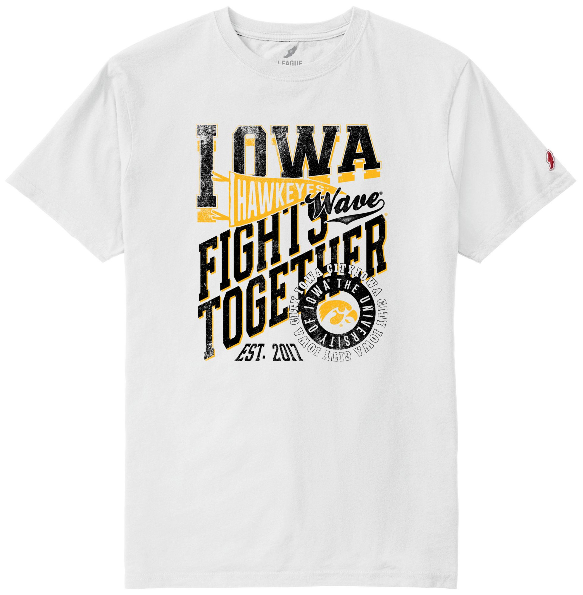 League-Legacy Men's Iowa Hawkeyes White Wave T-Shirt