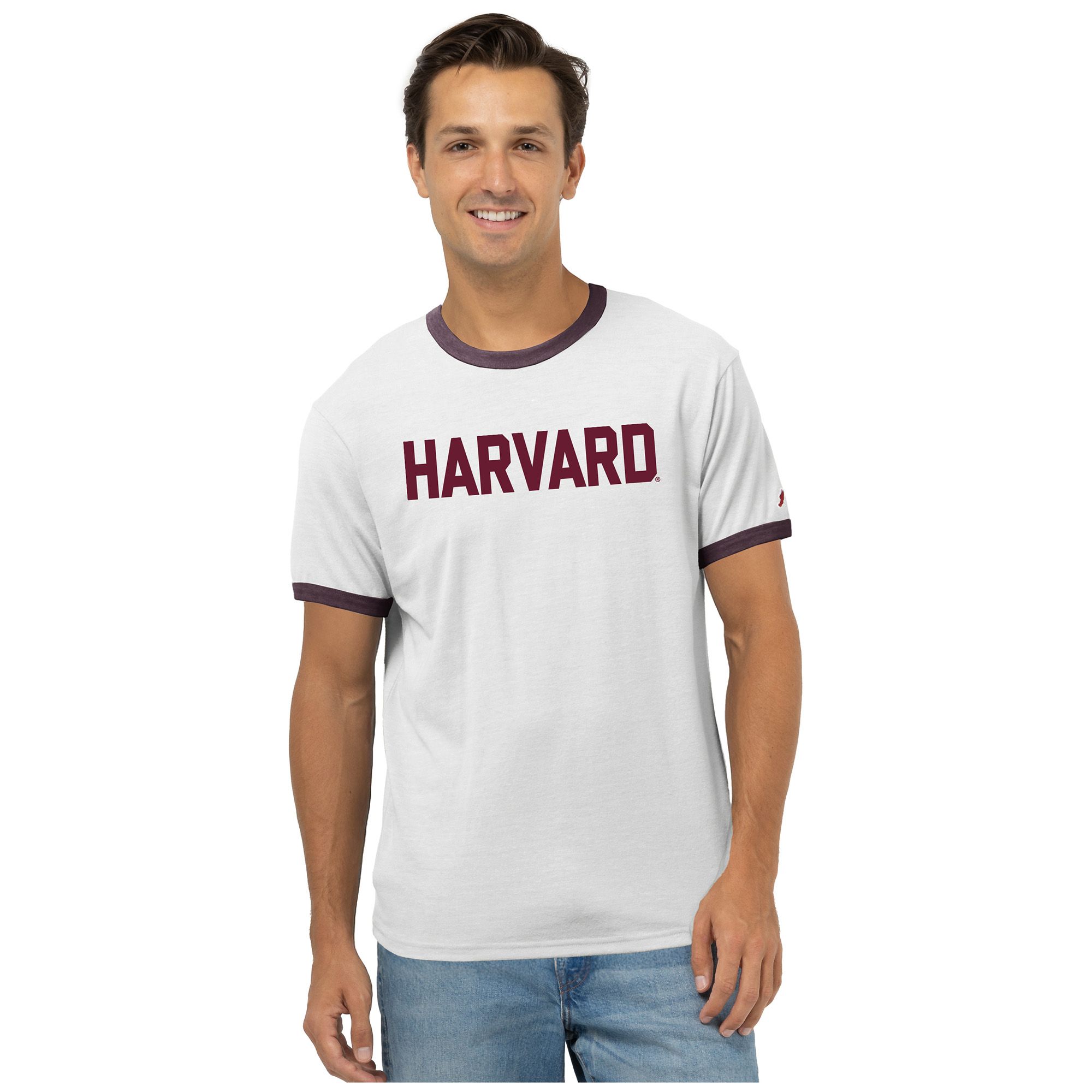 League-Legacy Men's Harvard Crimson White Wordmark T-Shirt