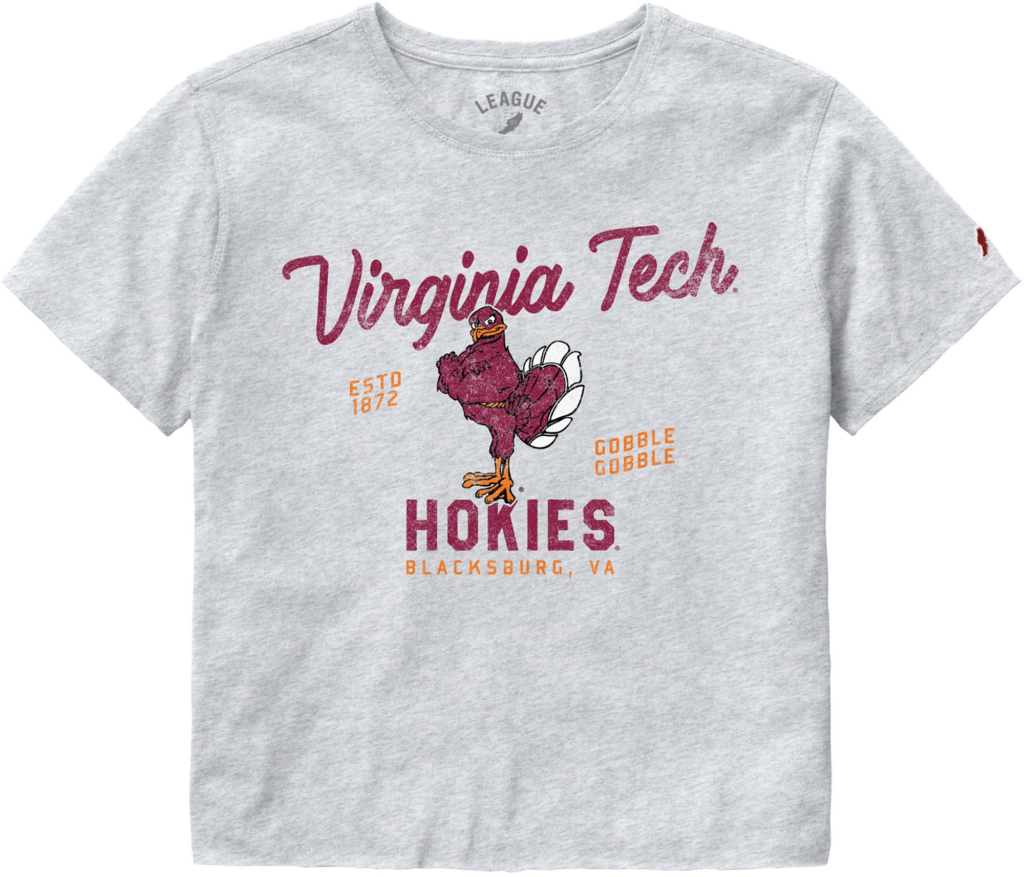 League-Legacy Women's Virginia Tech Hokies Gray Clothesline Cropped T-Shirt