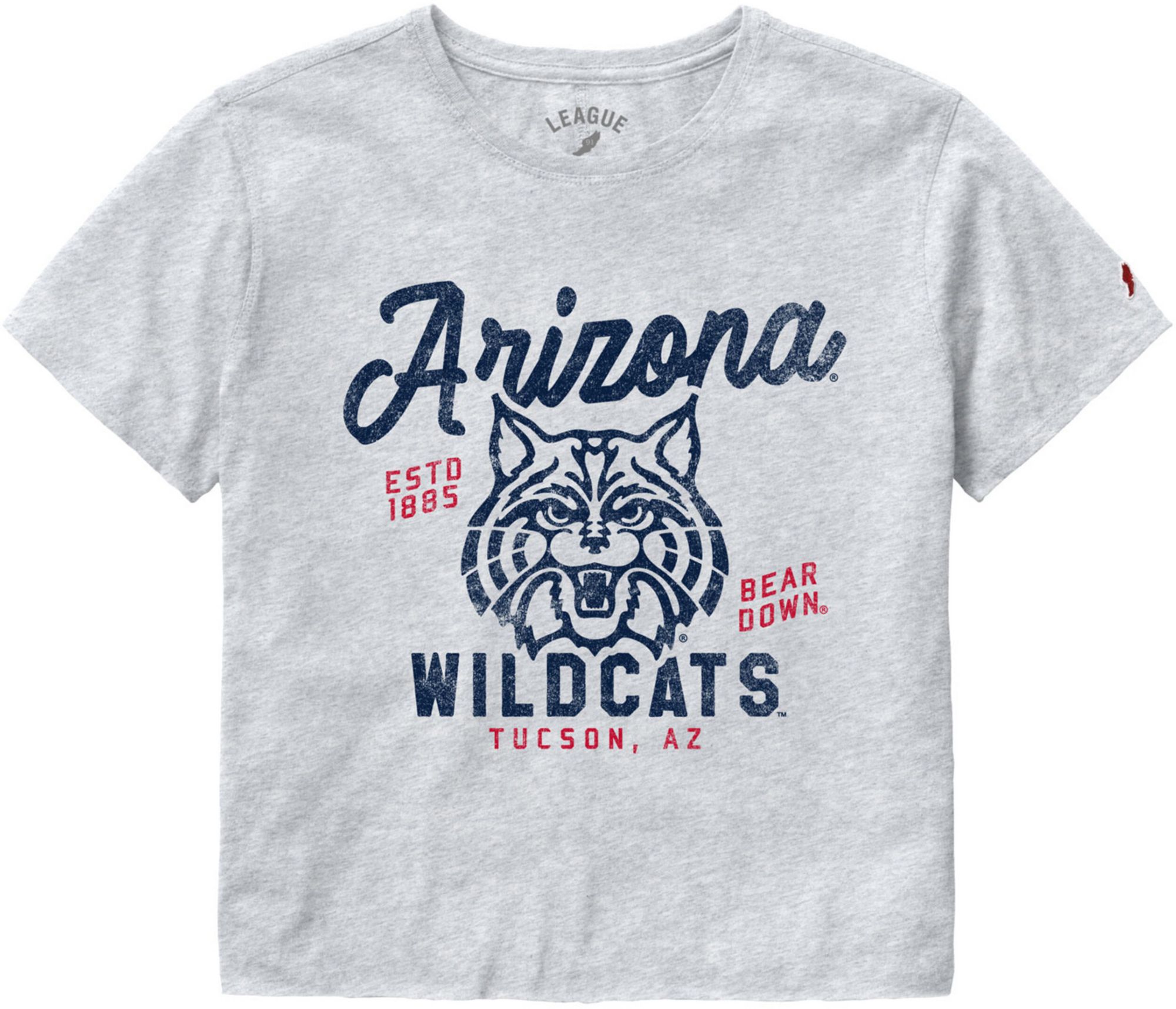 League-Legacy Women's Arizona Wildcats Gray Clothesline Cropped T-Shirt