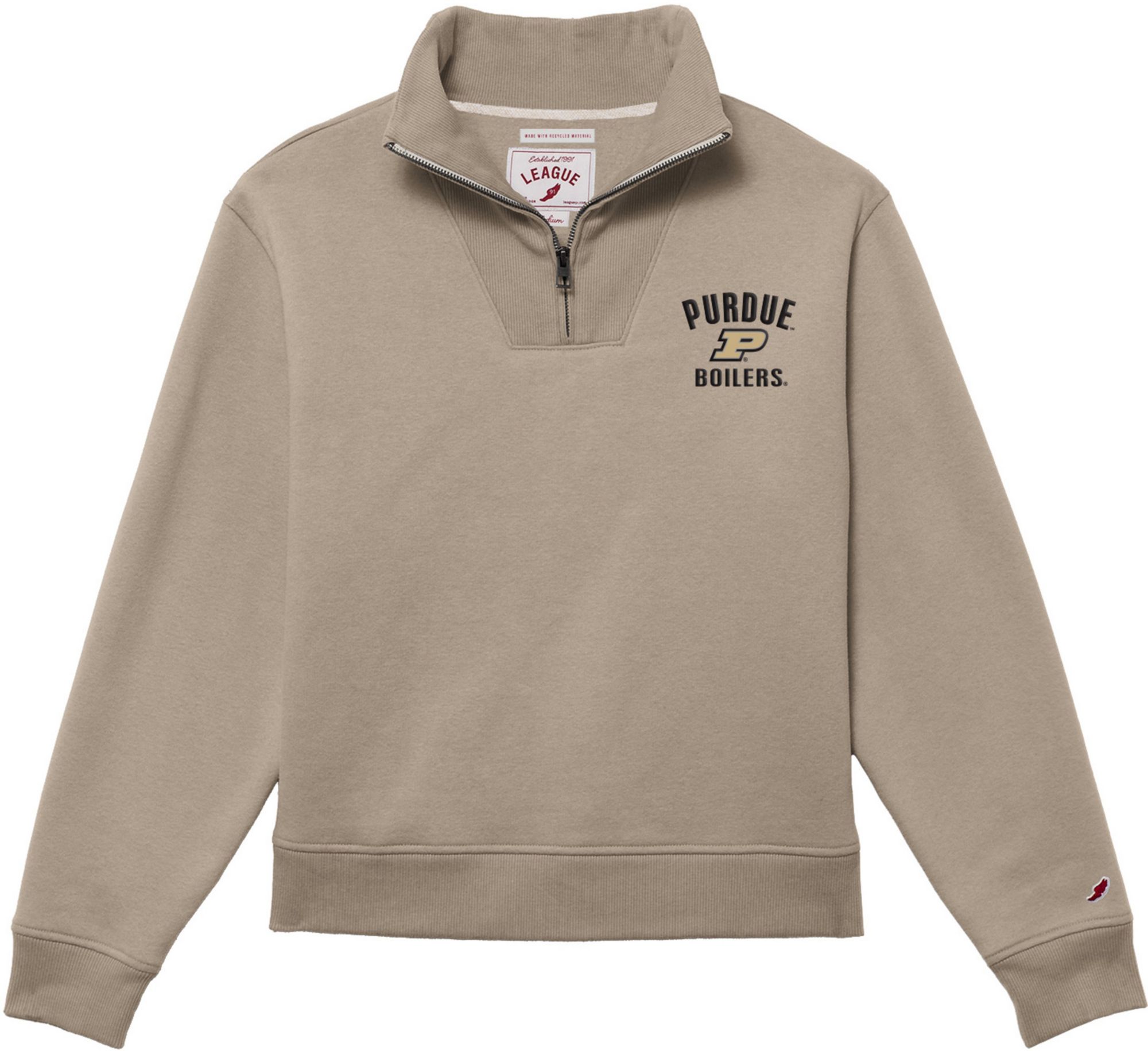 League-Legacy Women's Purdue Boilermakers Tan 1991 1/4 Zip Jacket