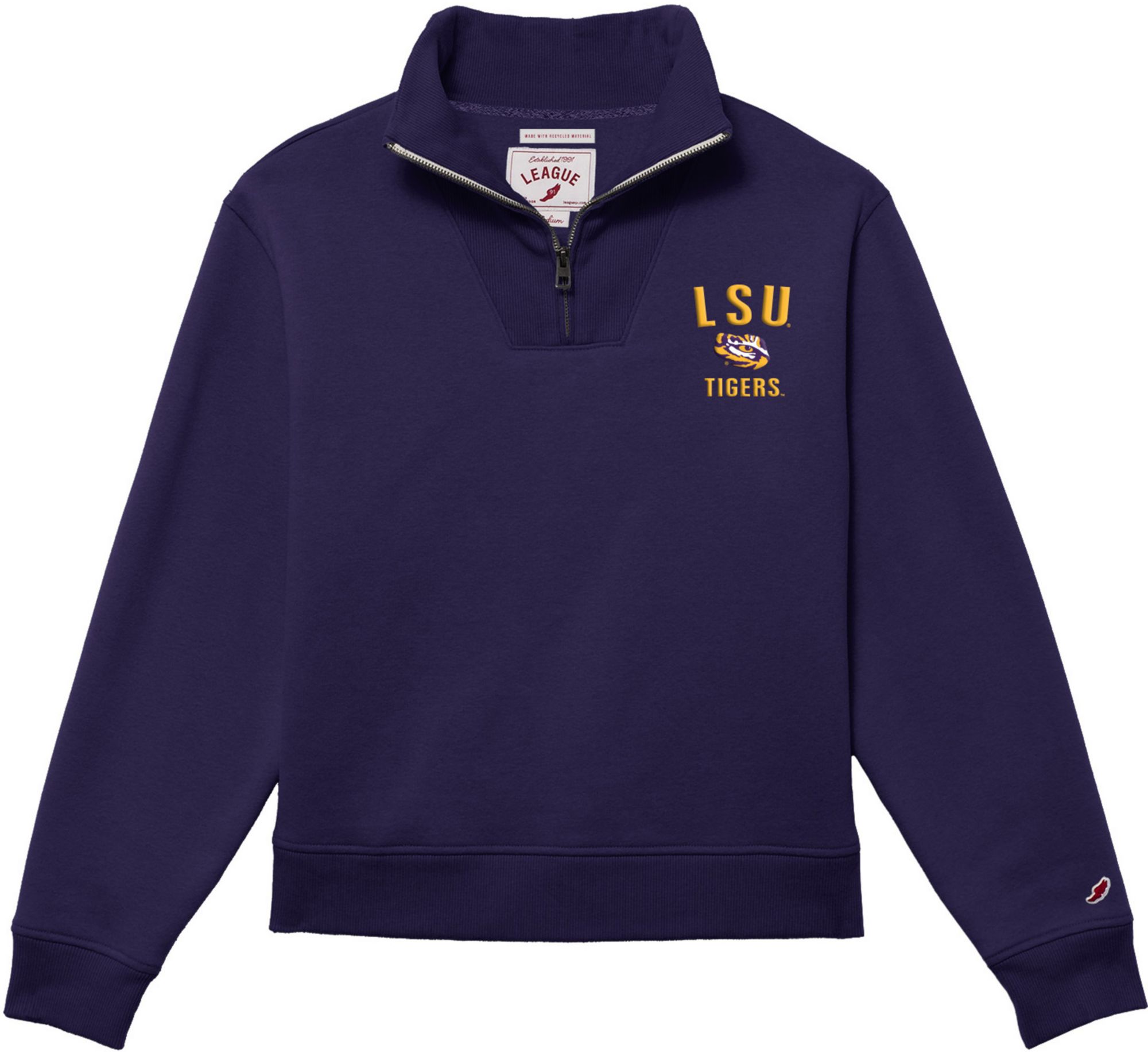 League-Legacy Women's LSU Tigers Purple 1991 1/4 Zip Jacket