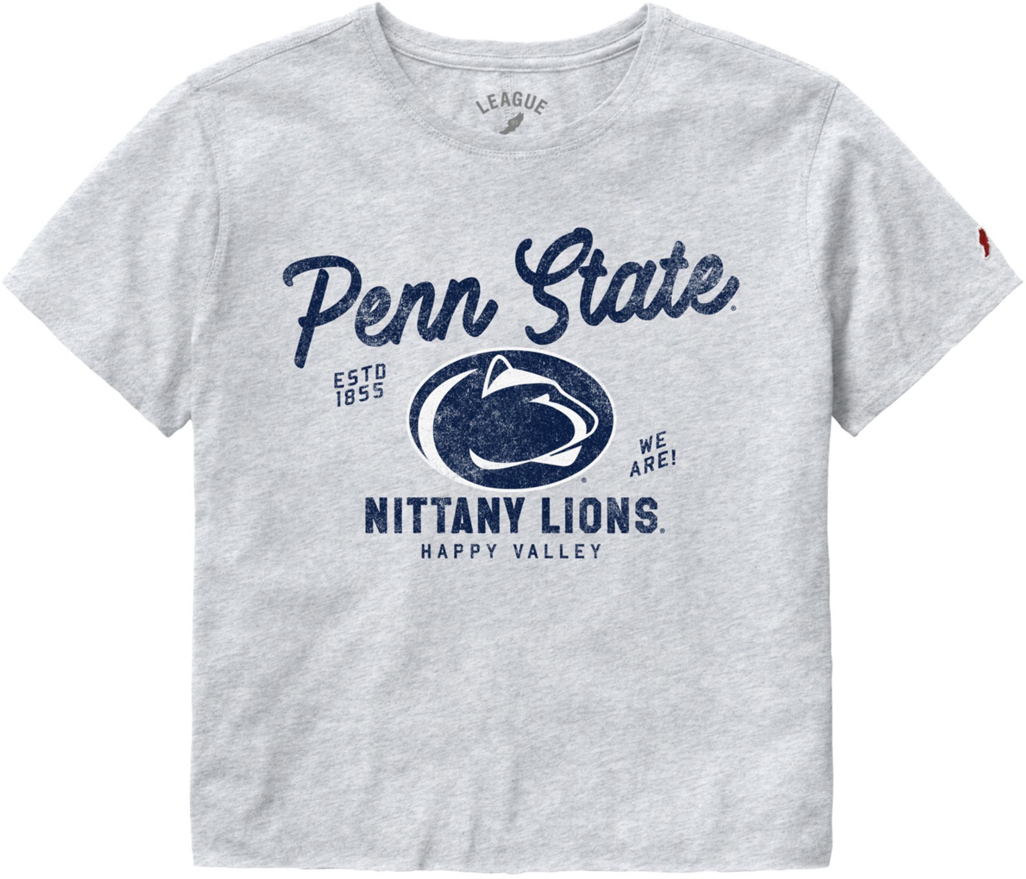 League-Legacy Women's Penn State Nittany Lions Gray Alumni Clothesline Cropped T-Shirt - Gray