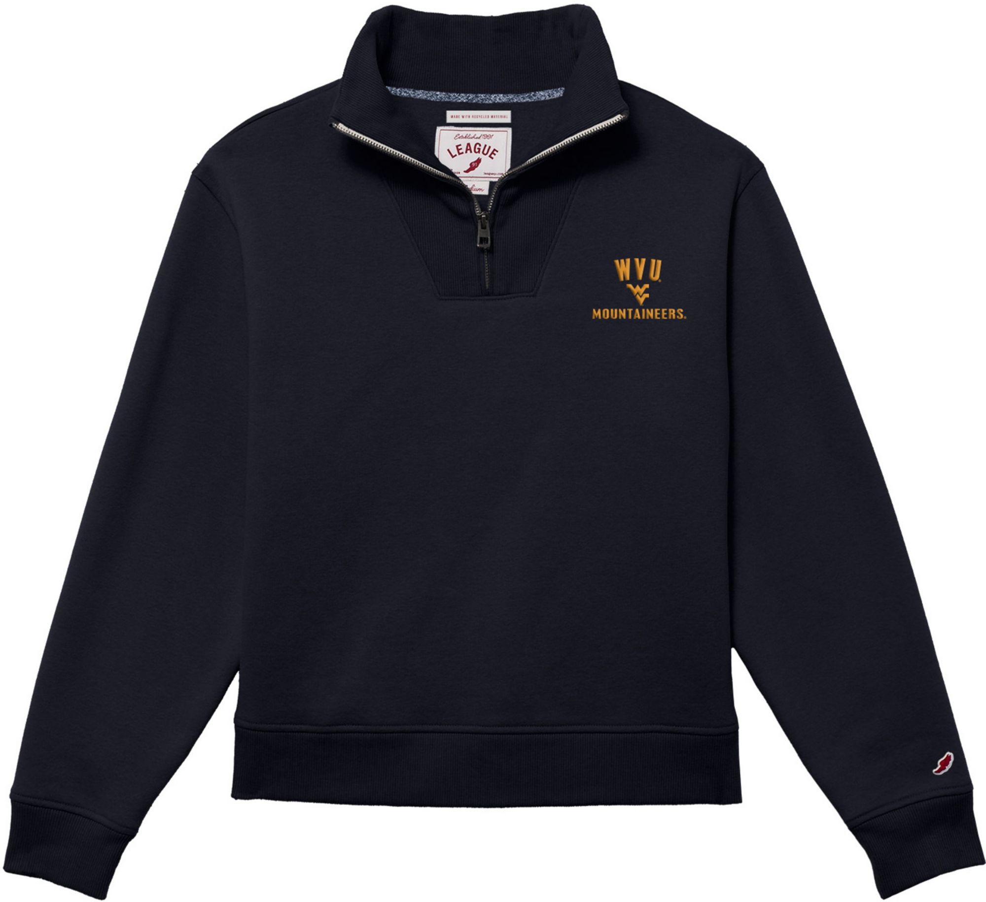 League-Legacy Women's West Virginia Mountaineers Navy 1991 1/4 Zip Jacket
