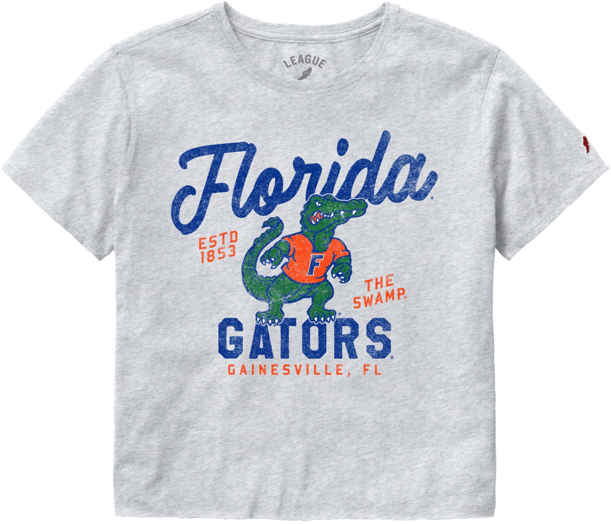 League-Legacy Women's Florida Gators Gray Clothesline Cropped T-Shirt