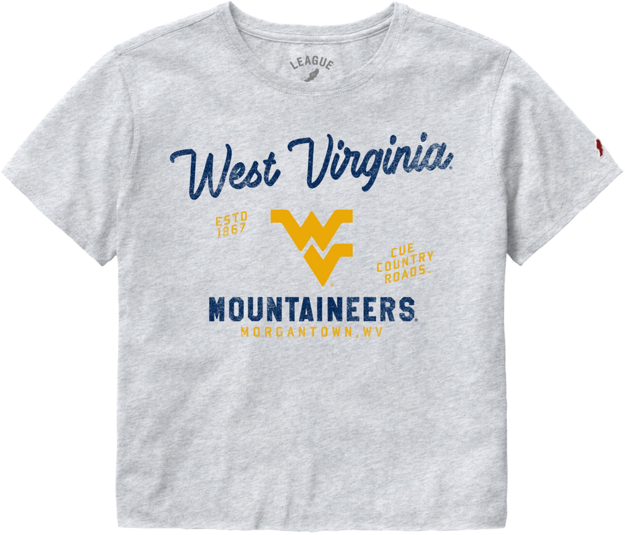 League-Legacy Women's West Virginia Mountaineers Gray Clothesline Cropped T-Shirt
